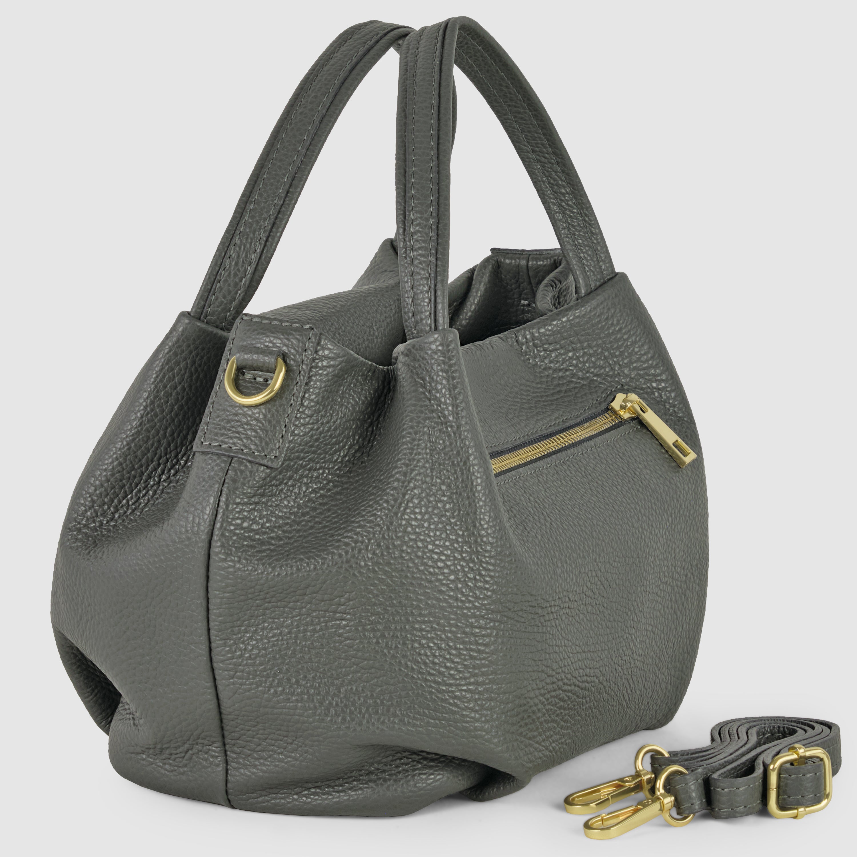 Italian Genuine Calf Leather Top-handle Bag 322055