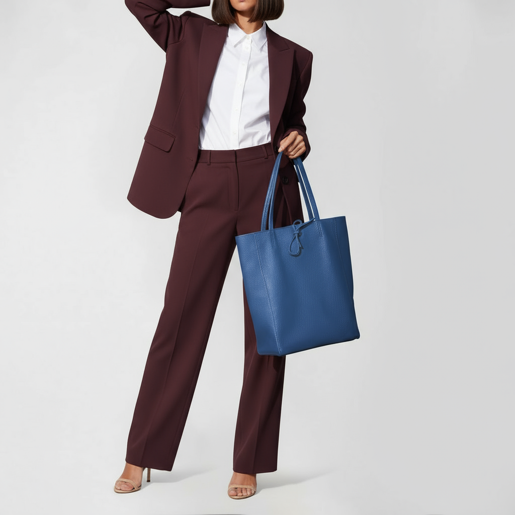 Italian Genuine Calf Leather Tote Bag