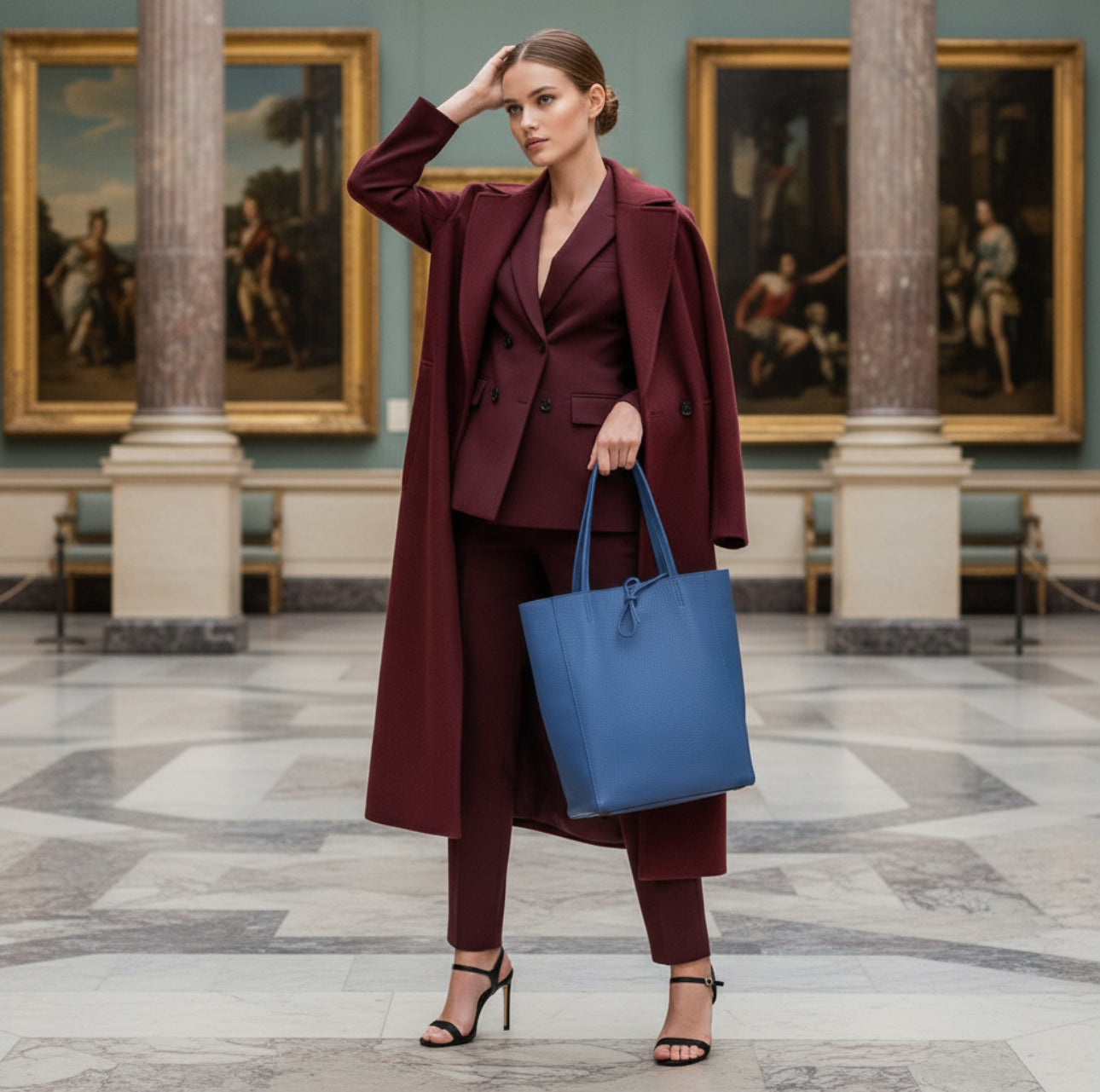 Italian Genuine Calf Leather Tote Bag