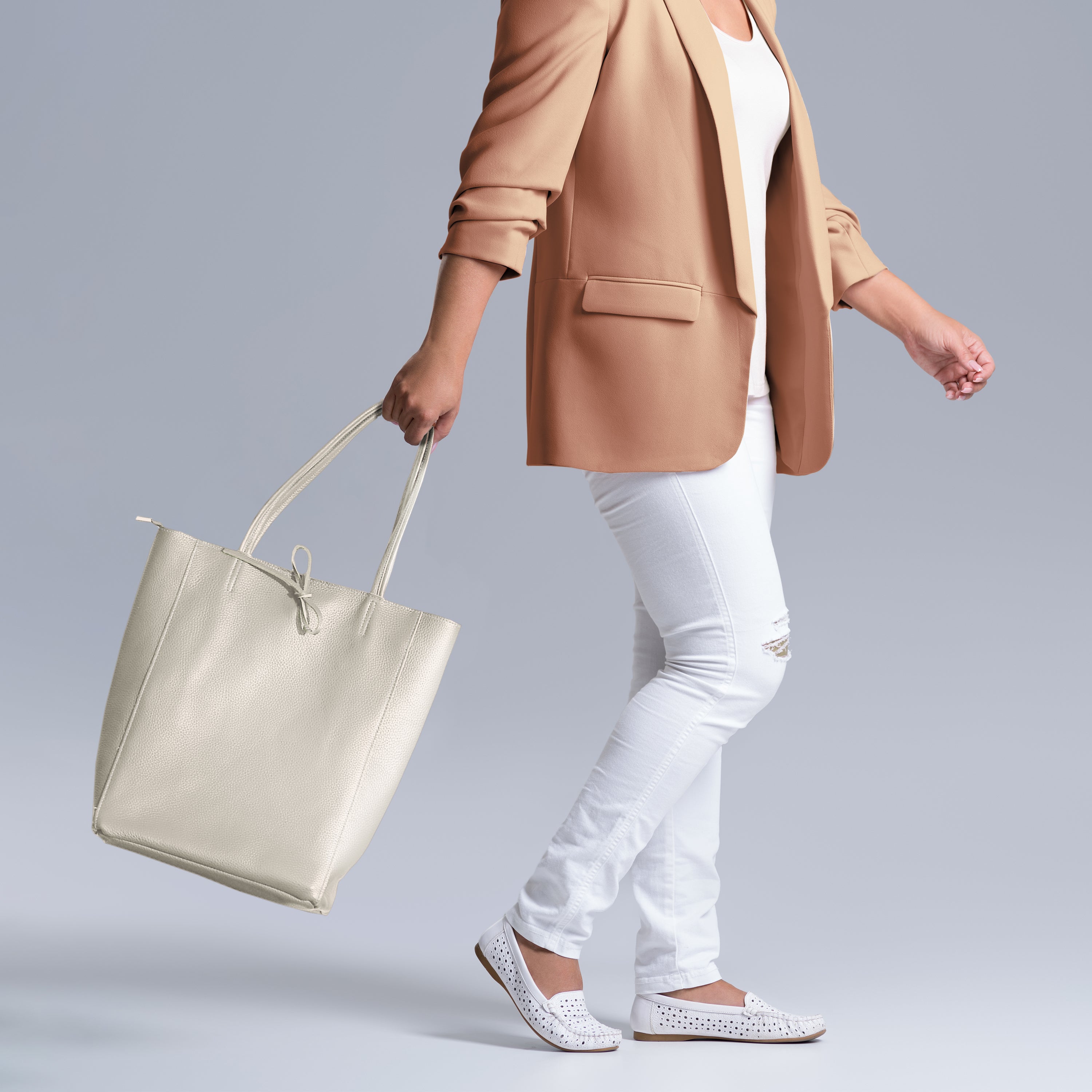 Italian Genuine Calf Leather Tote Bag
