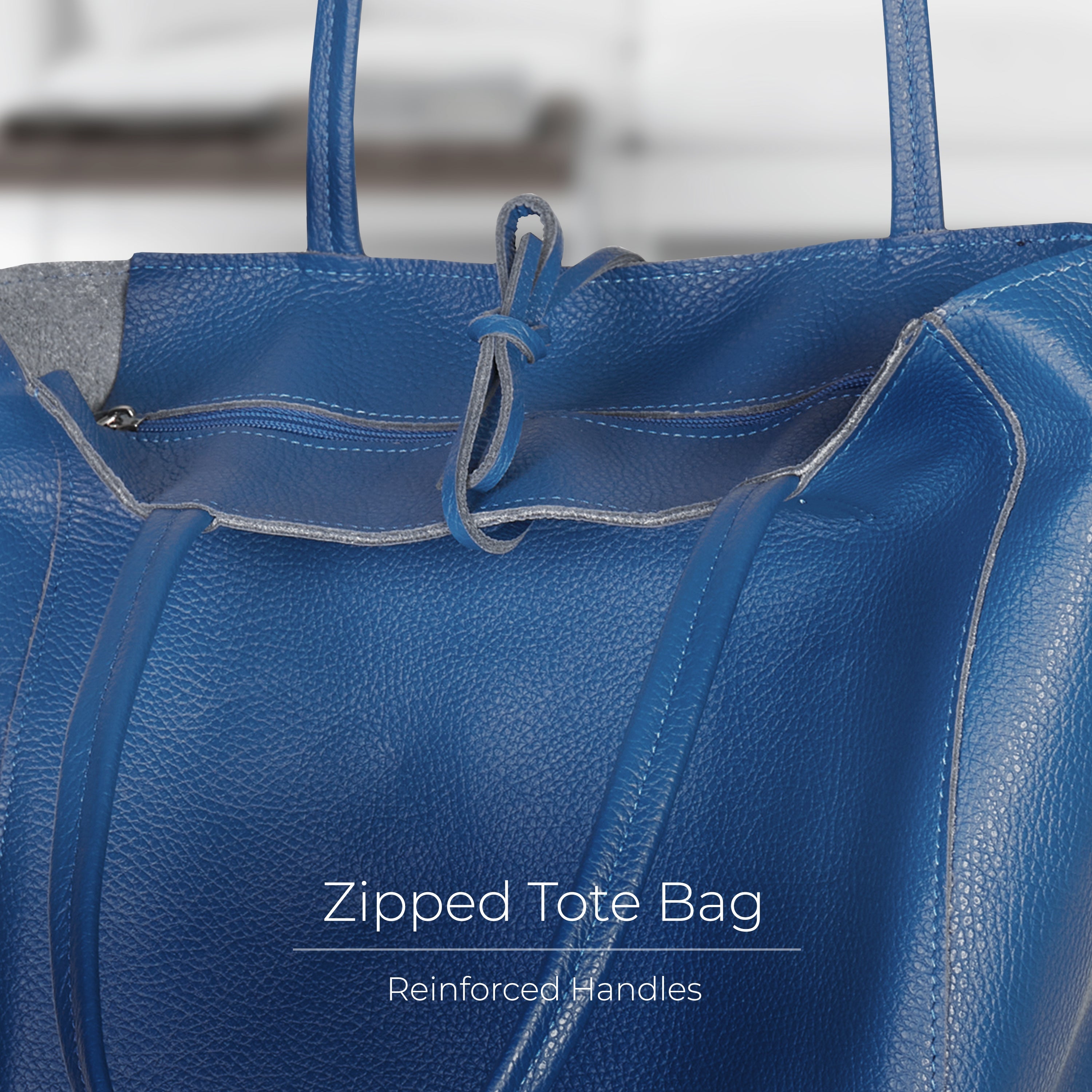 Italian Genuine Calf Leather Tote Bag