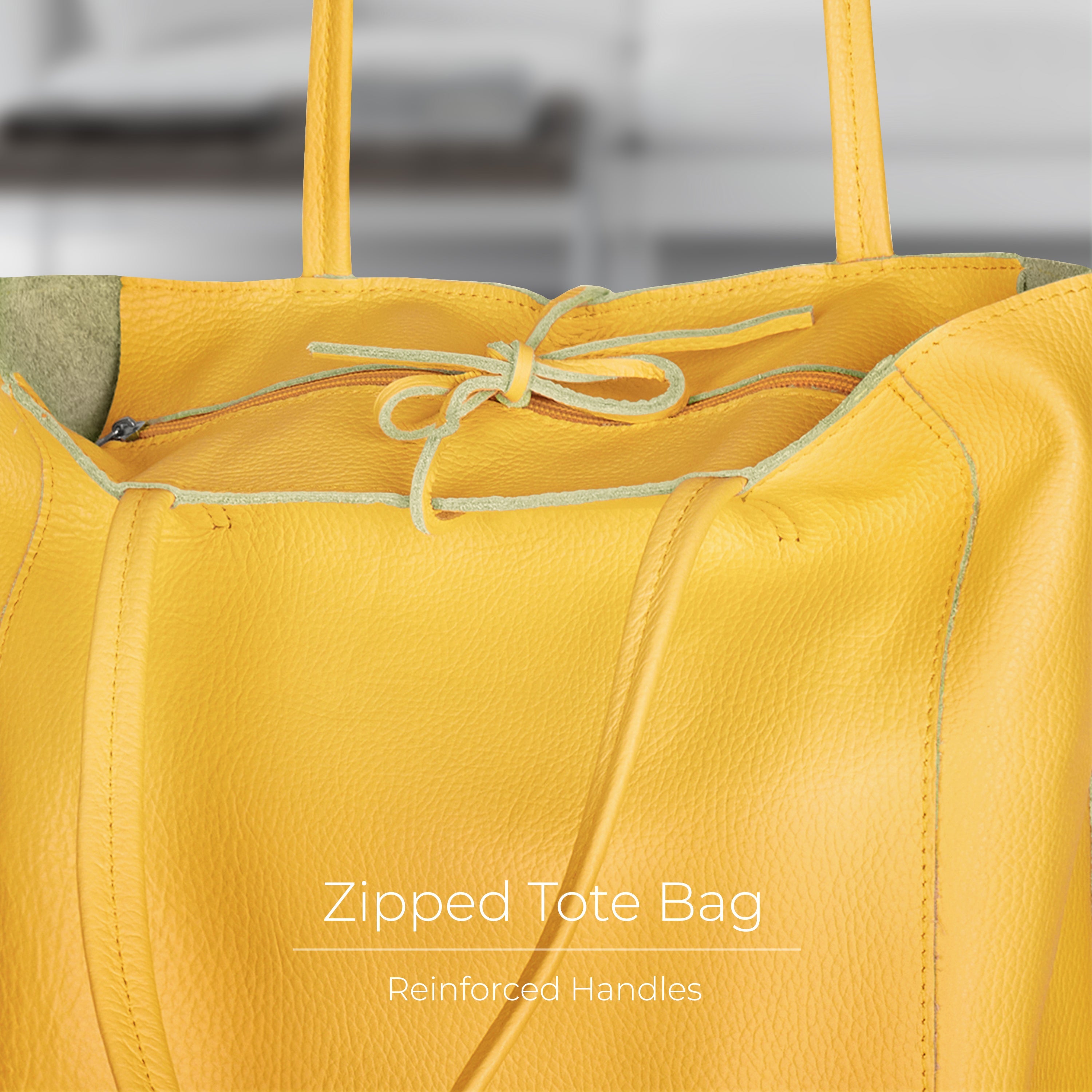 Italian Genuine Calf Leather Tote Bag