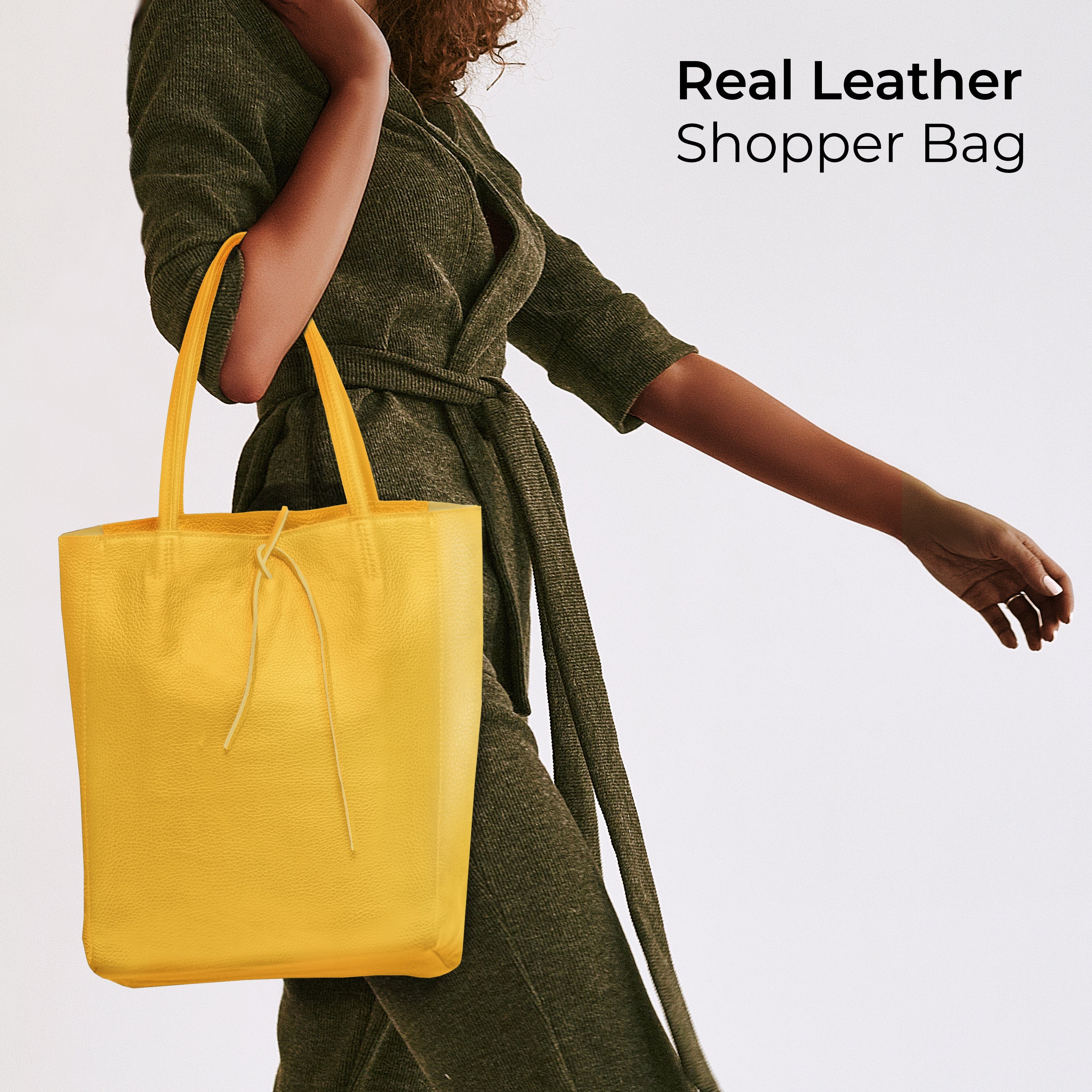 Italian Genuine Calf Leather Tote Bag