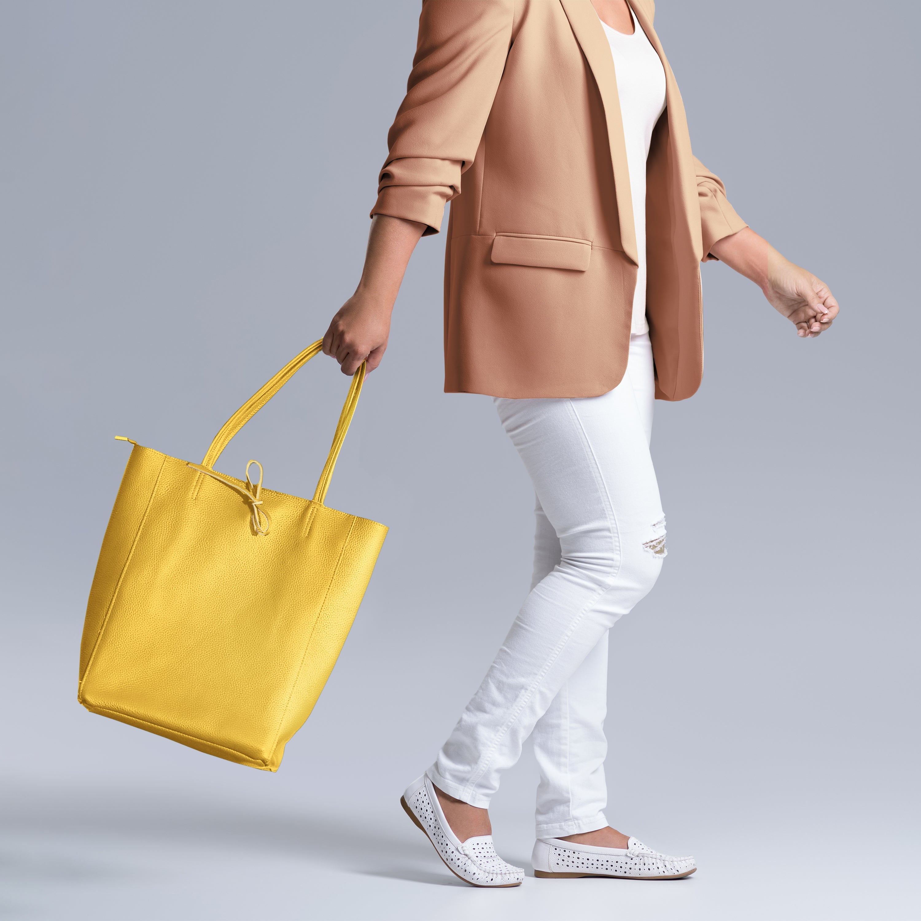 Italian Genuine Calf Leather Tote Bag