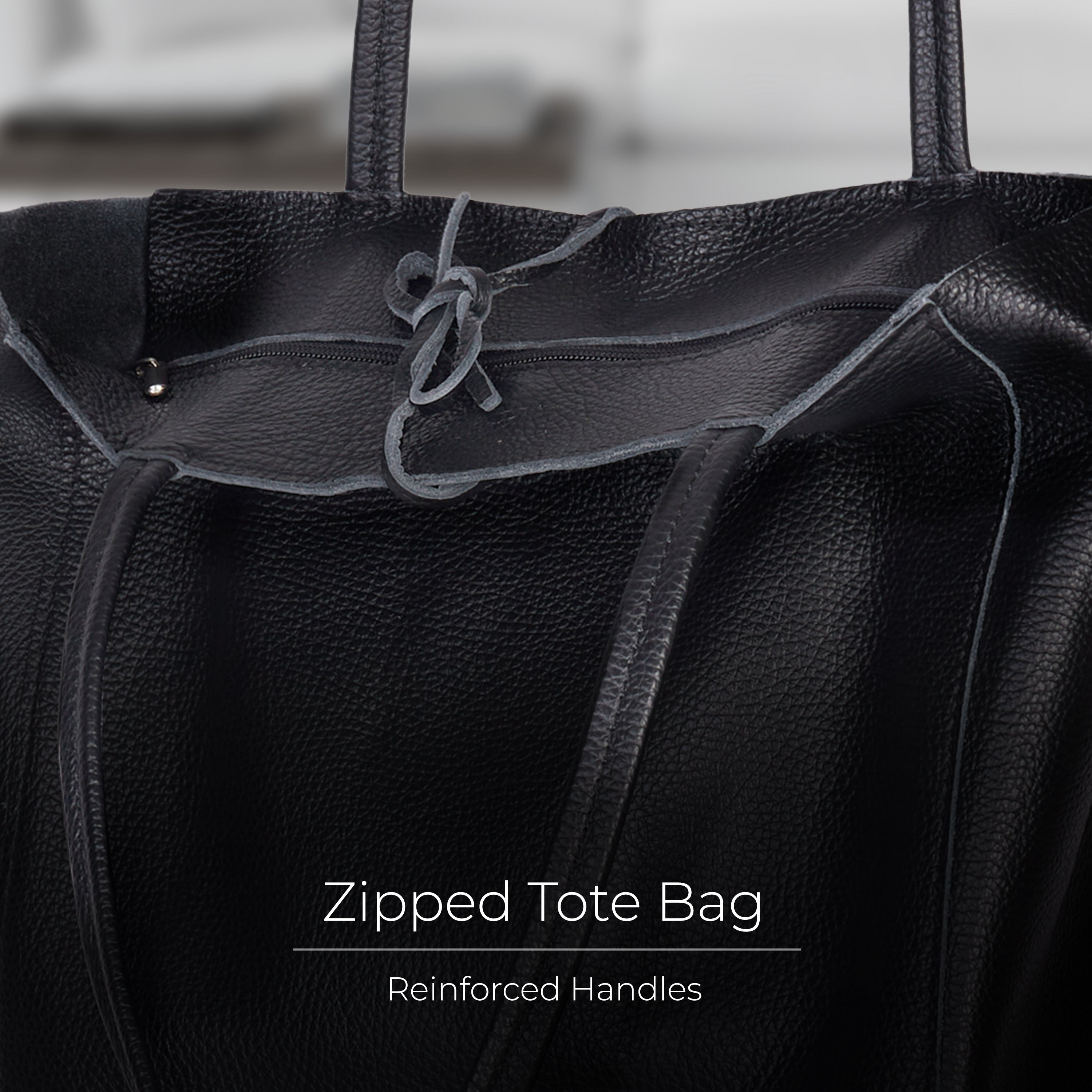 Italian Genuine Calf Leather Tote Bag