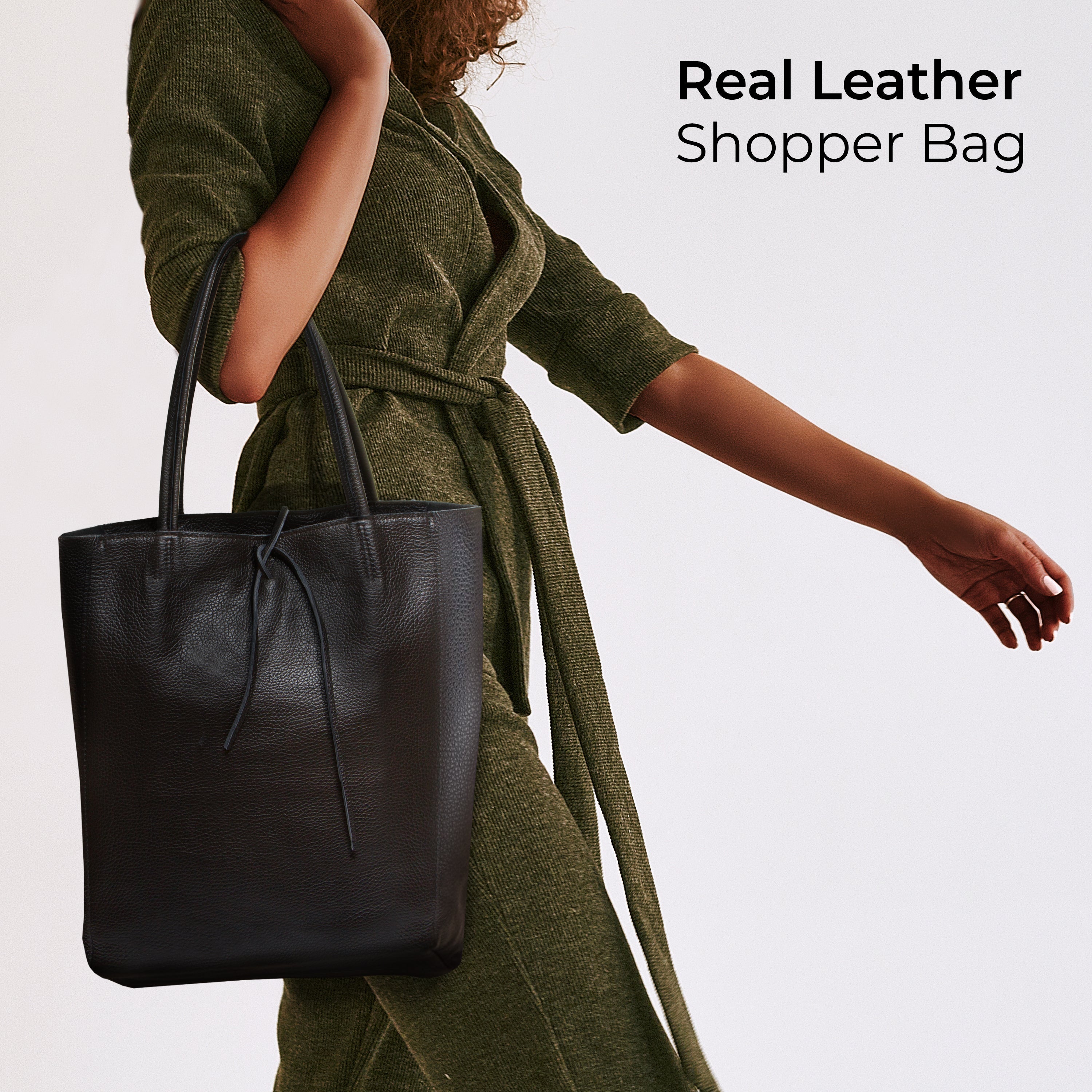 Italian Genuine Calf Leather Tote Bag