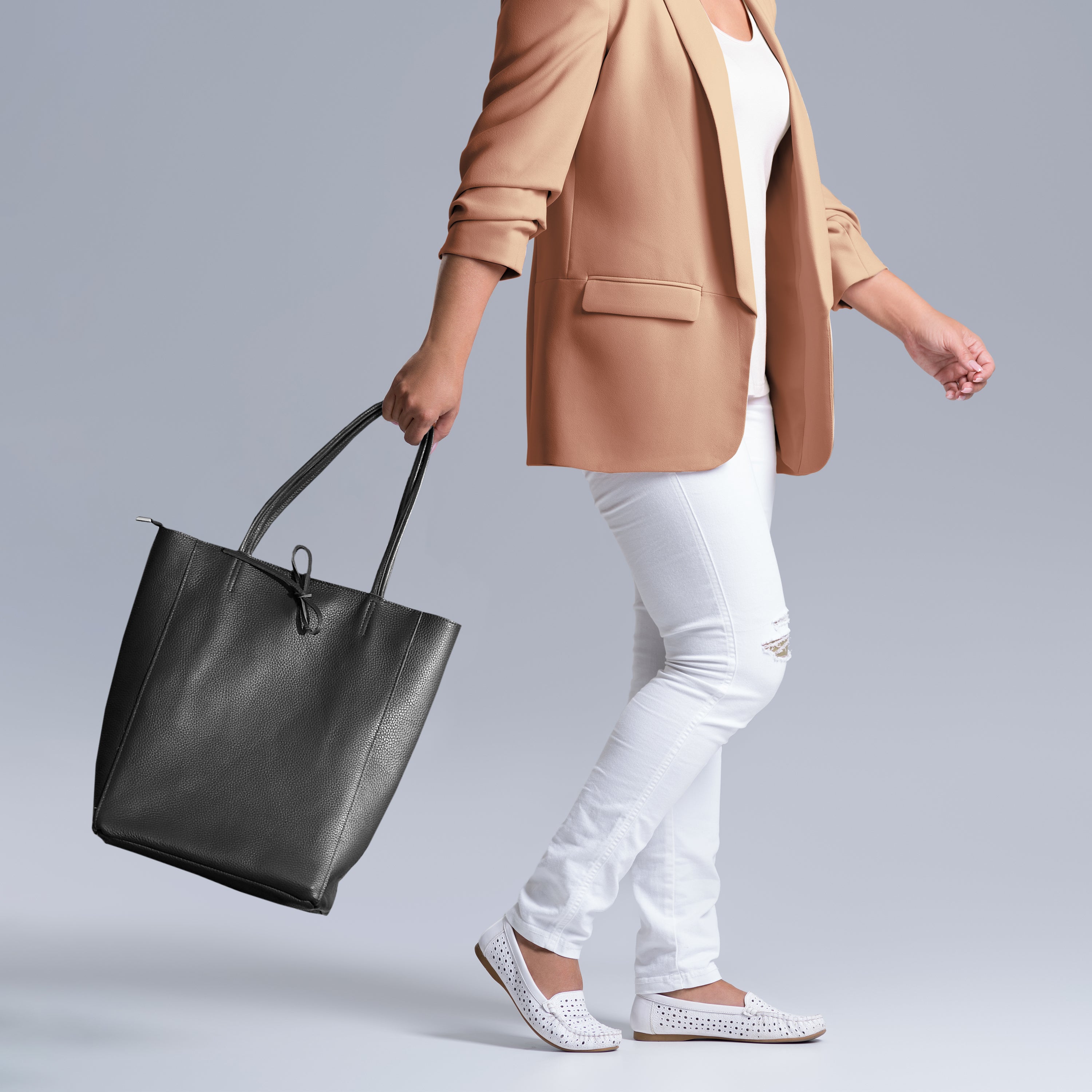 Italian Genuine Calf Leather Tote Bag