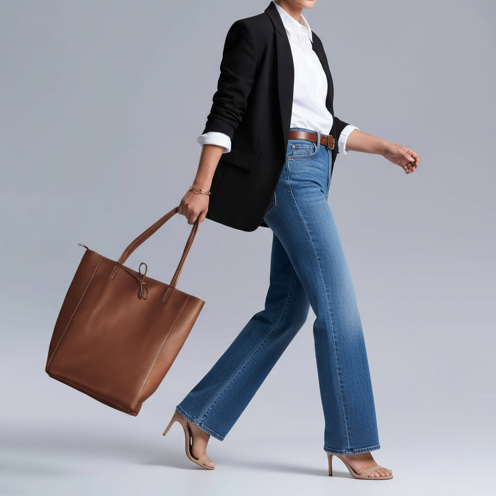 Italian Genuine Calf Leather Tote Bag