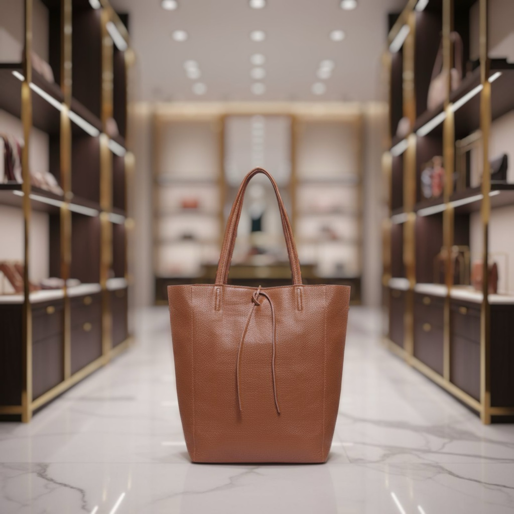 Italian Genuine Calf Leather Tote Bag