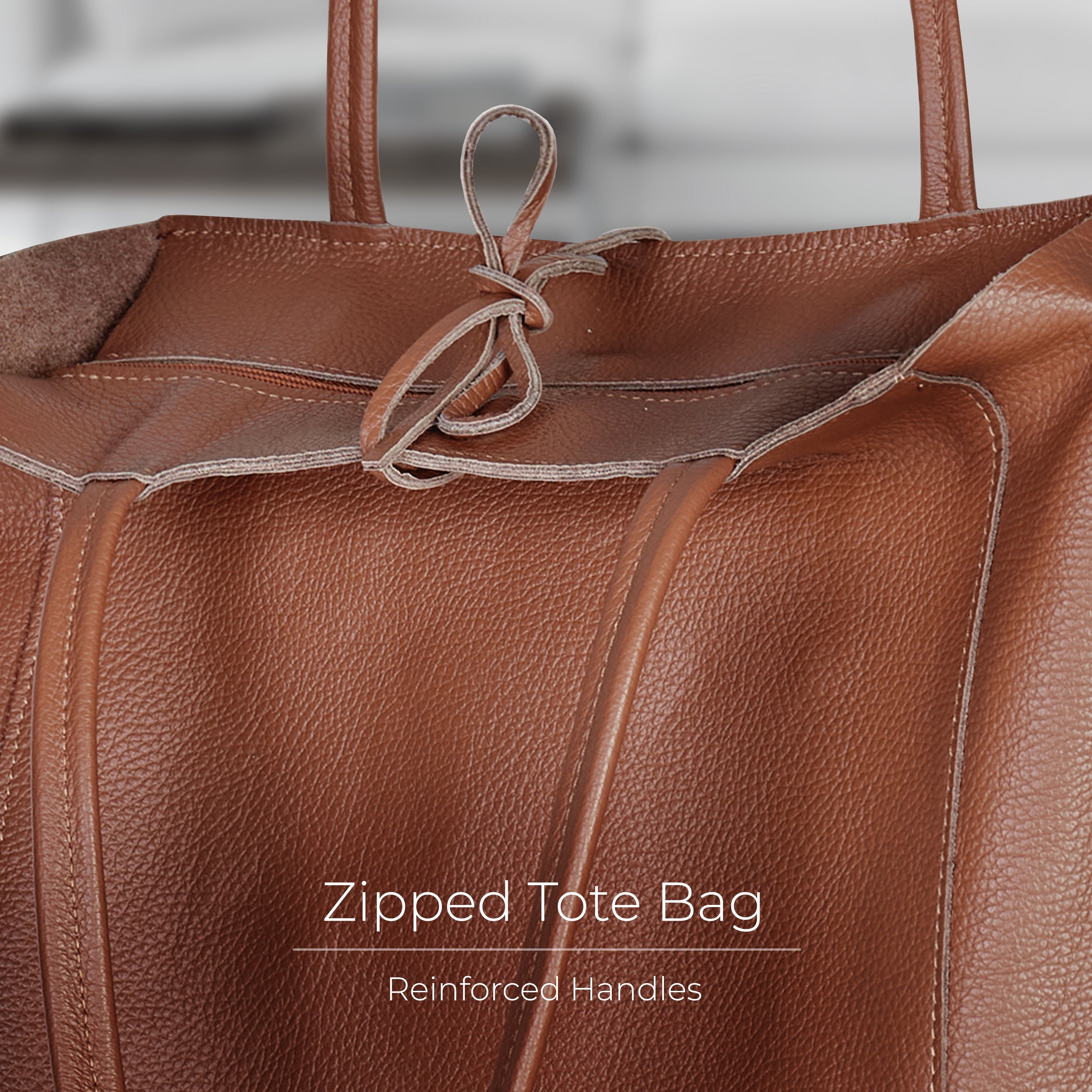 Italian Genuine Calf Leather Tote Bag