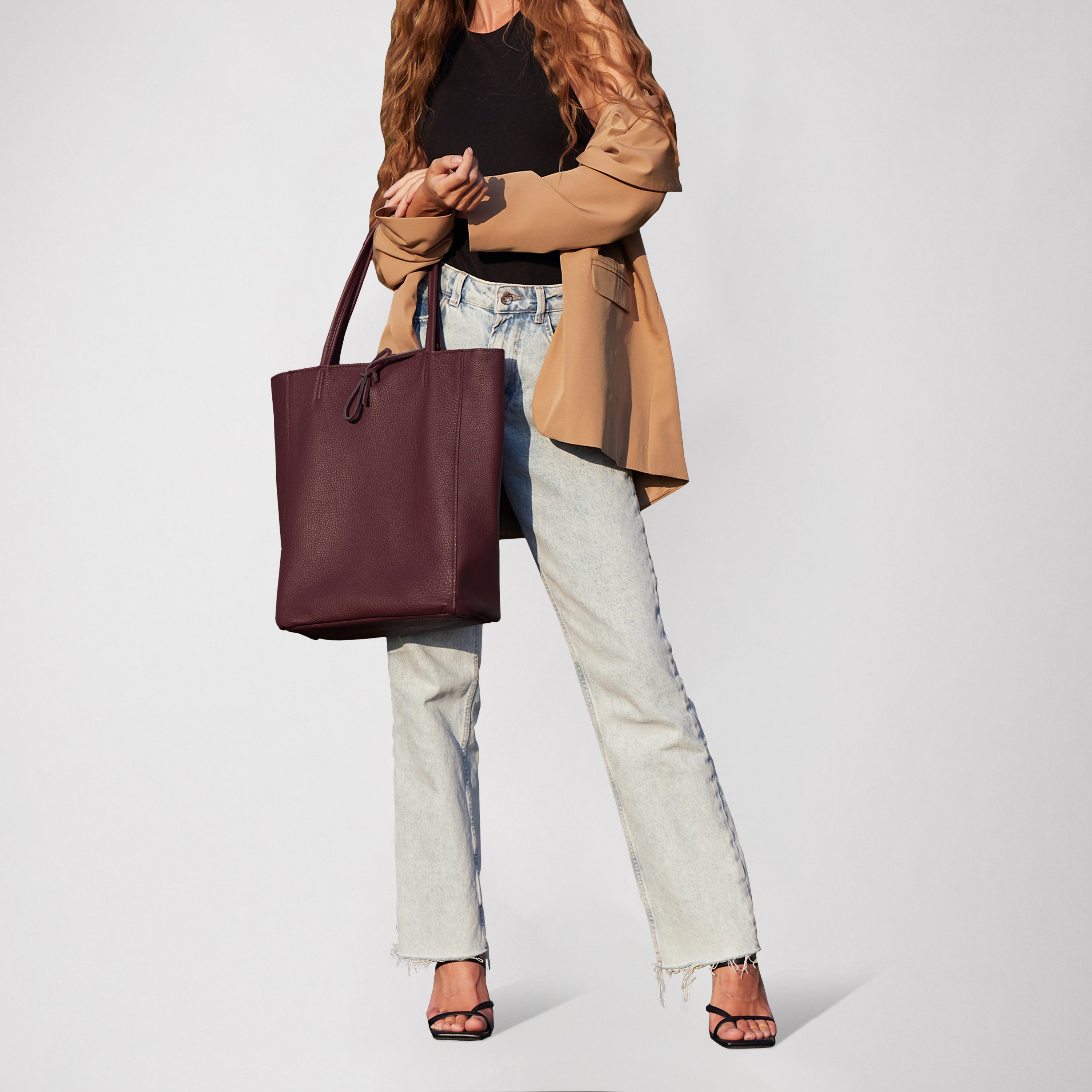 Italian Genuine Calf Leather Tote Bag