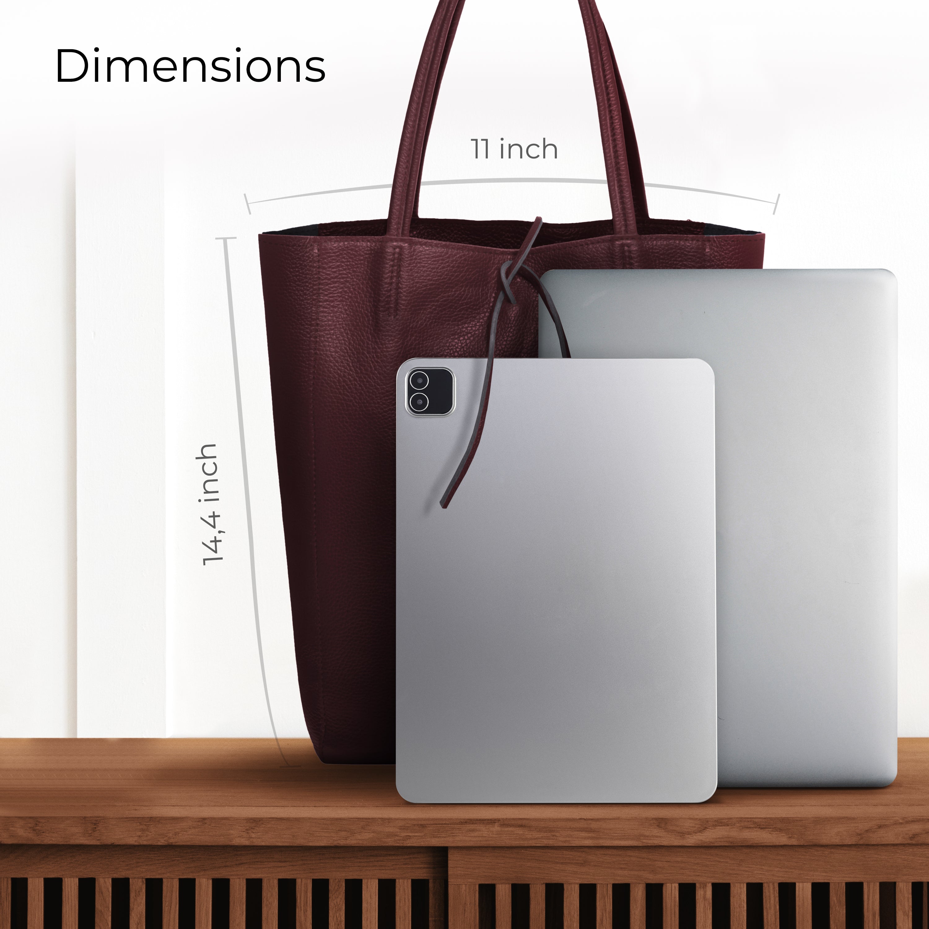 Italian Genuine Calf Leather Tote Bag