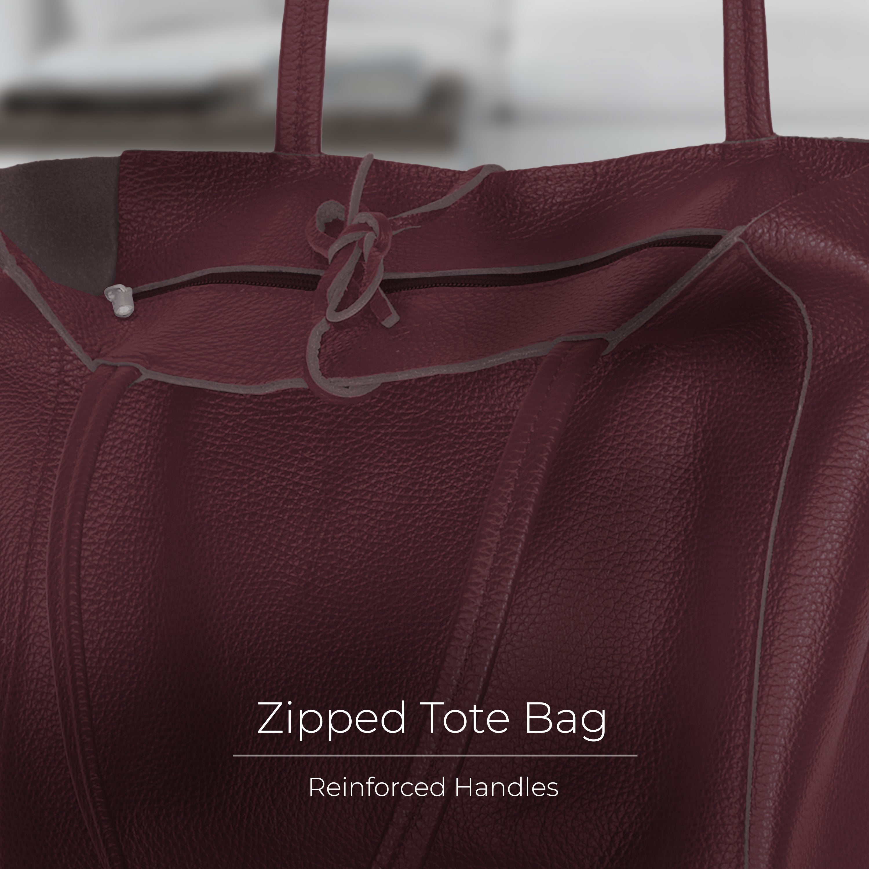 Italian Genuine Calf Leather Tote Bag