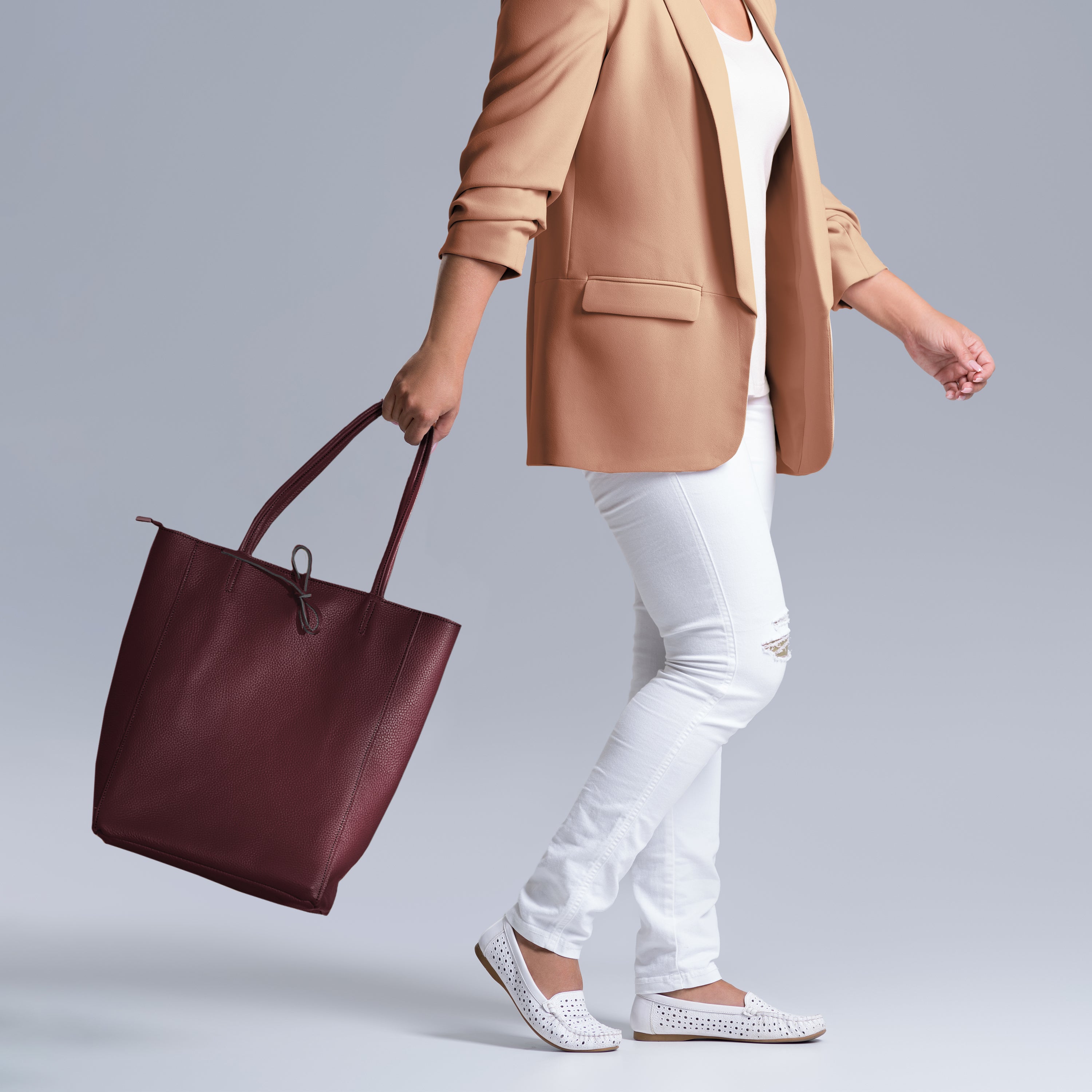 Italian Genuine Calf Leather Tote Bag