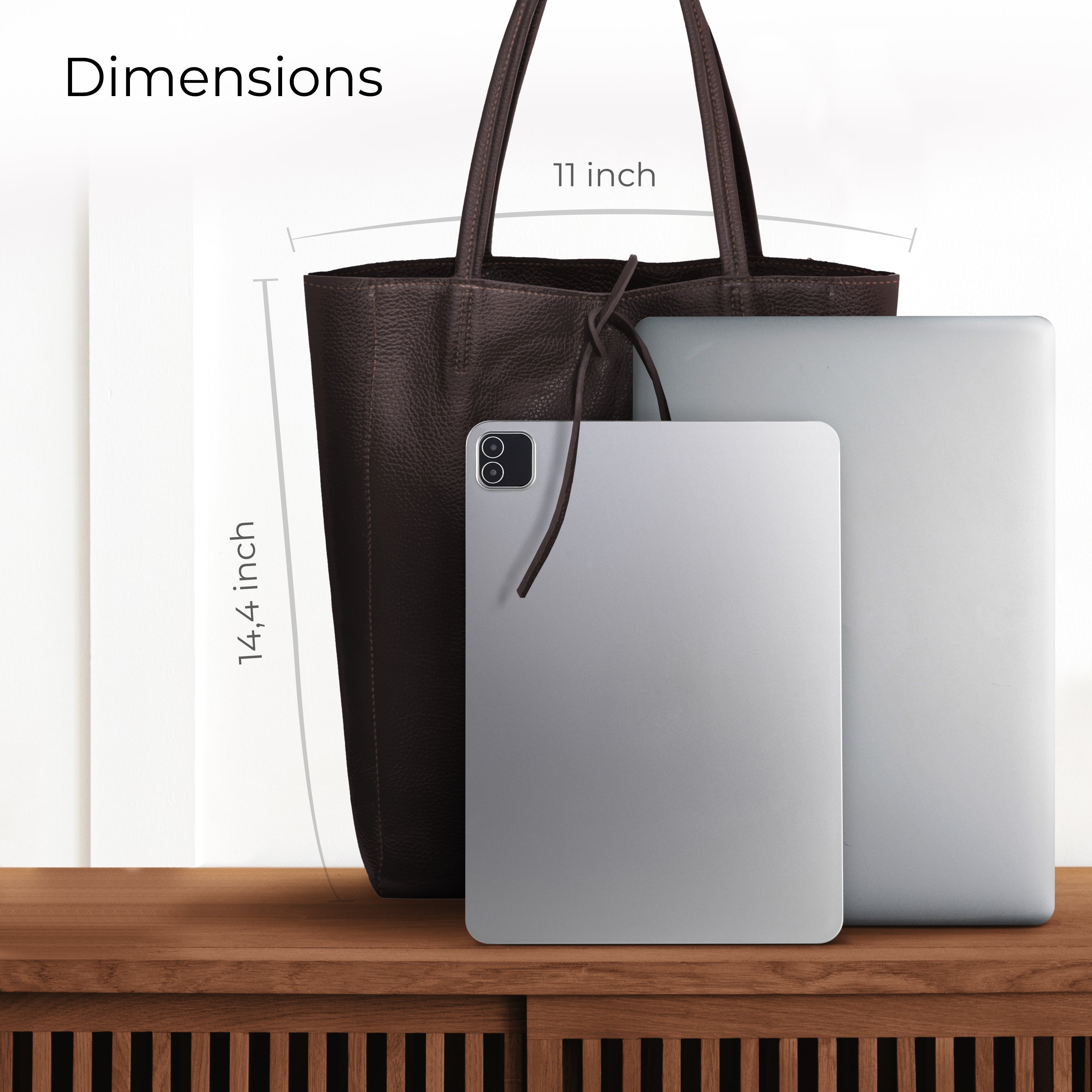 Italian Genuine Calf Leather Tote Bag