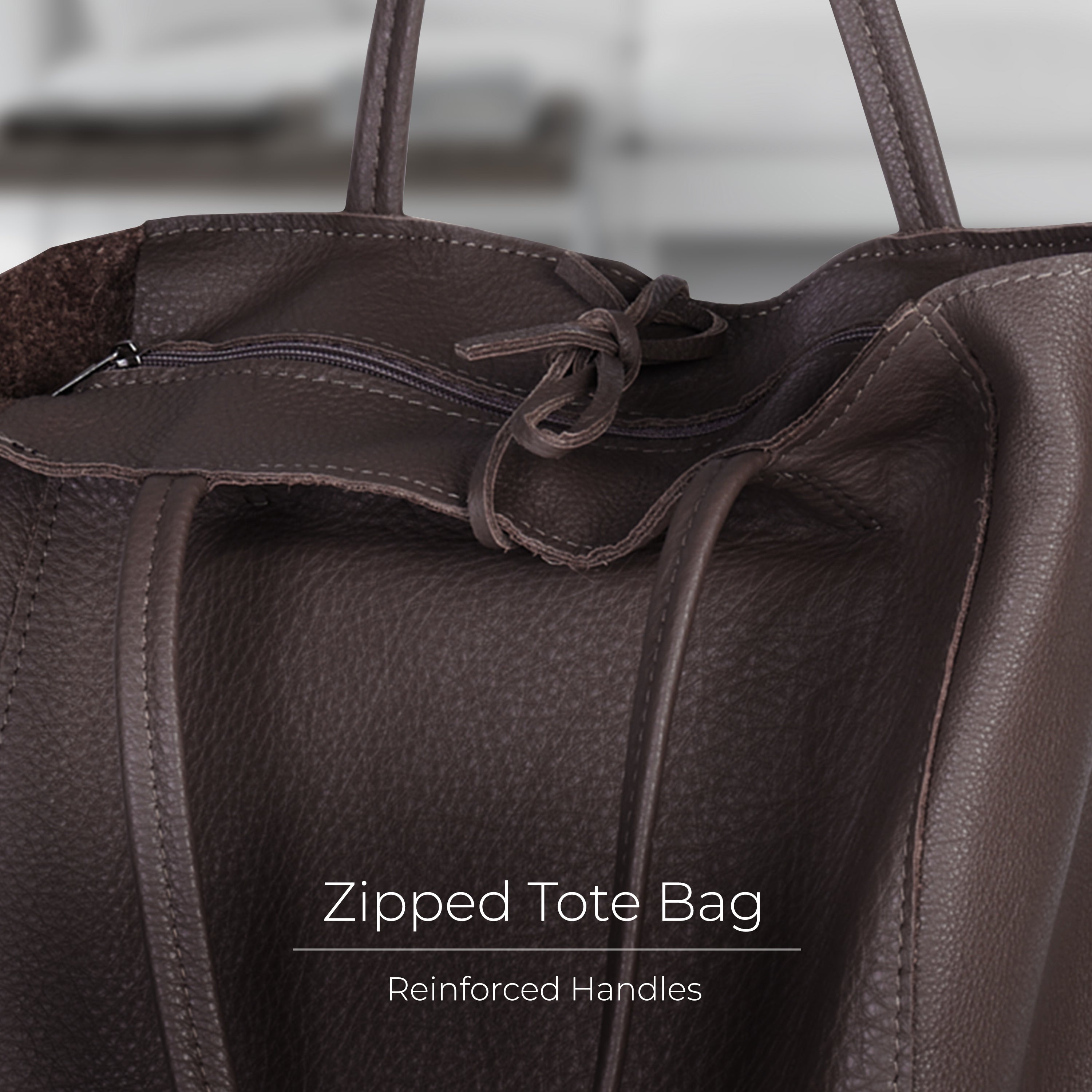 Italian Genuine Calf Leather Tote Bag