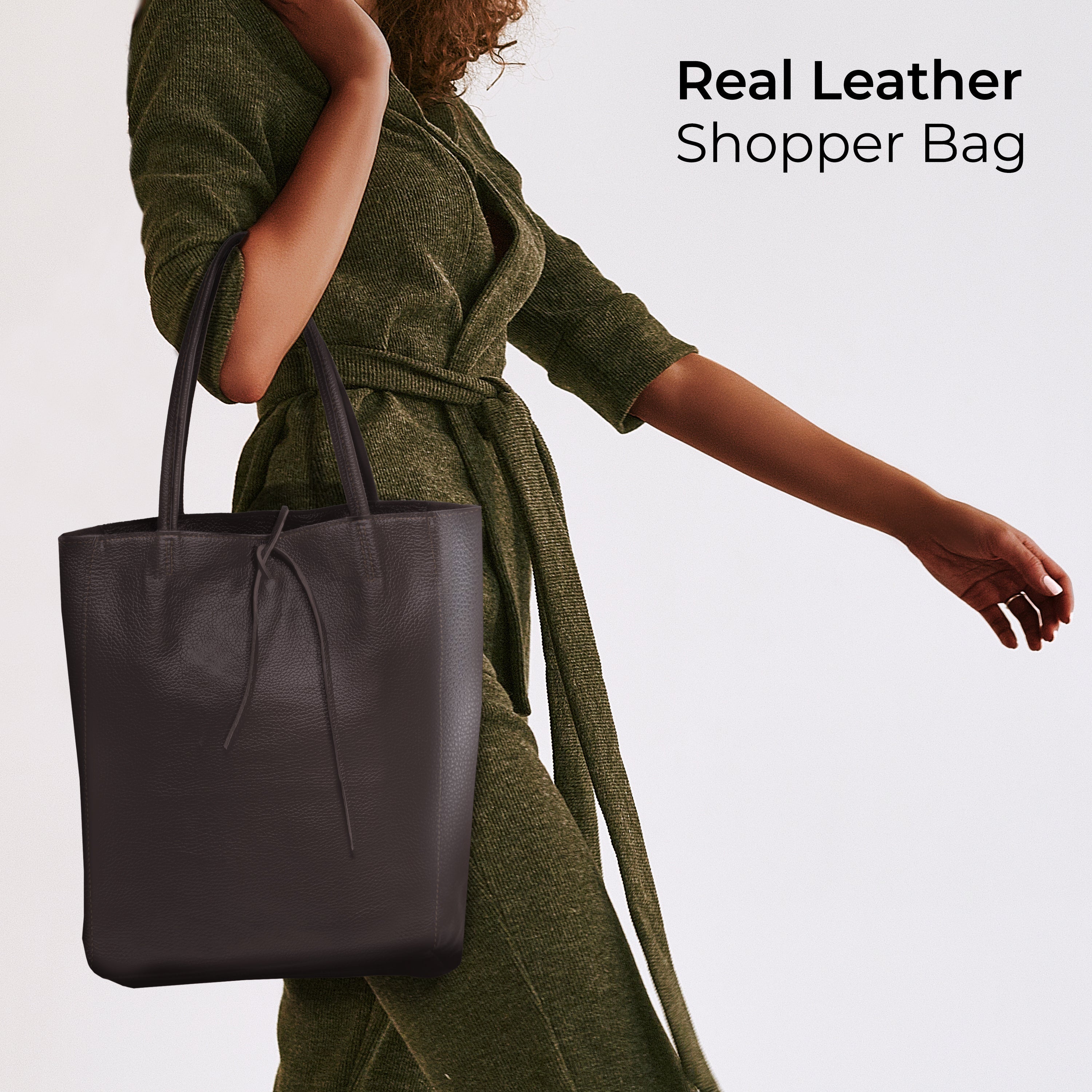 Italian Genuine Calf Leather Tote Bag