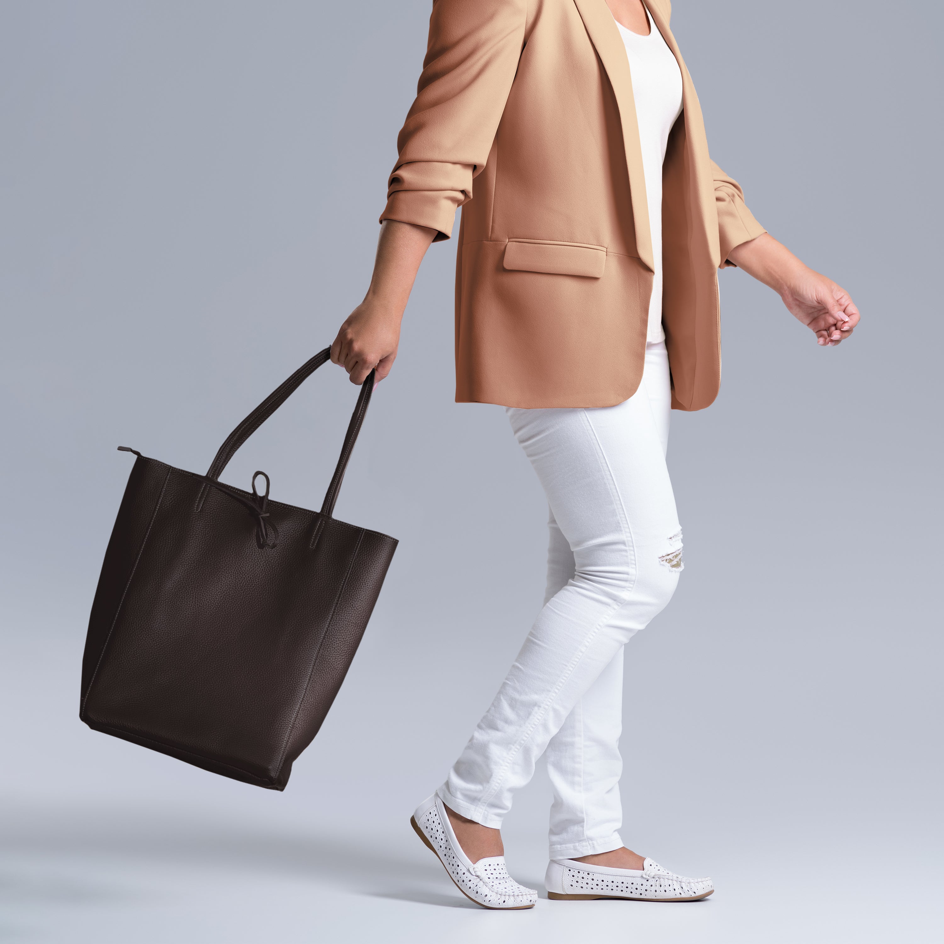 Italian Genuine Calf Leather Tote Bag
