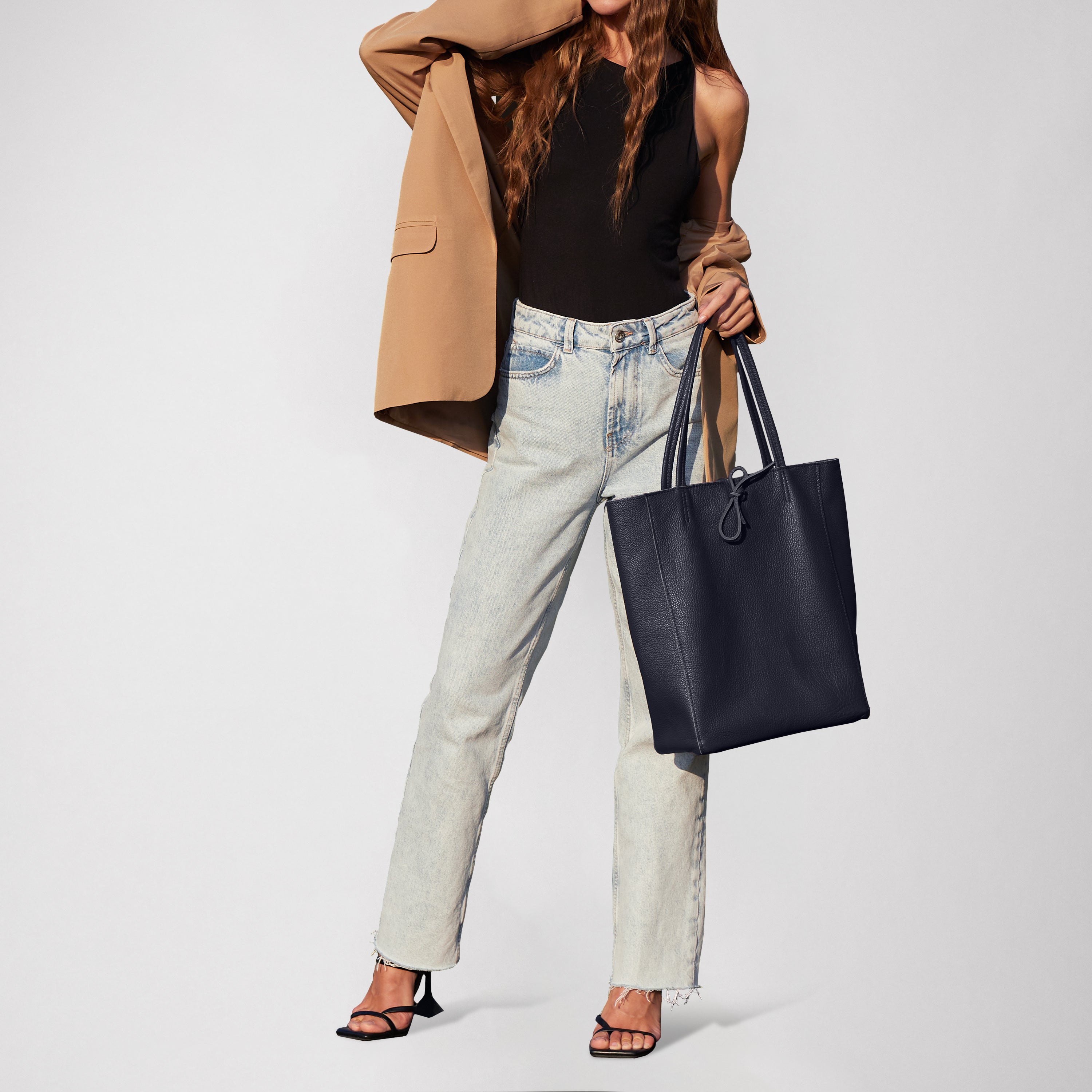 Italian Genuine Calf Leather Tote Bag