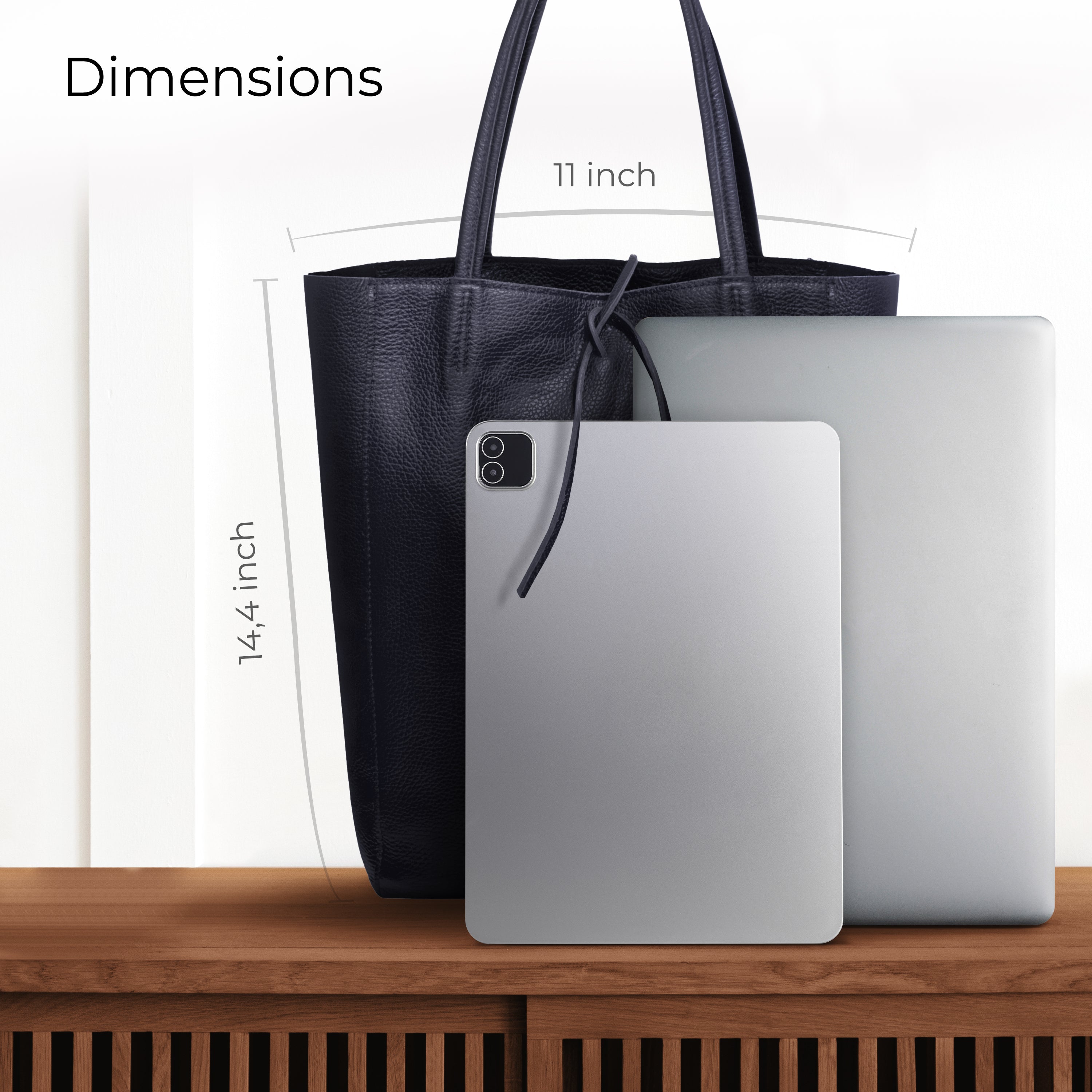 Italian Genuine Calf Leather Tote Bag