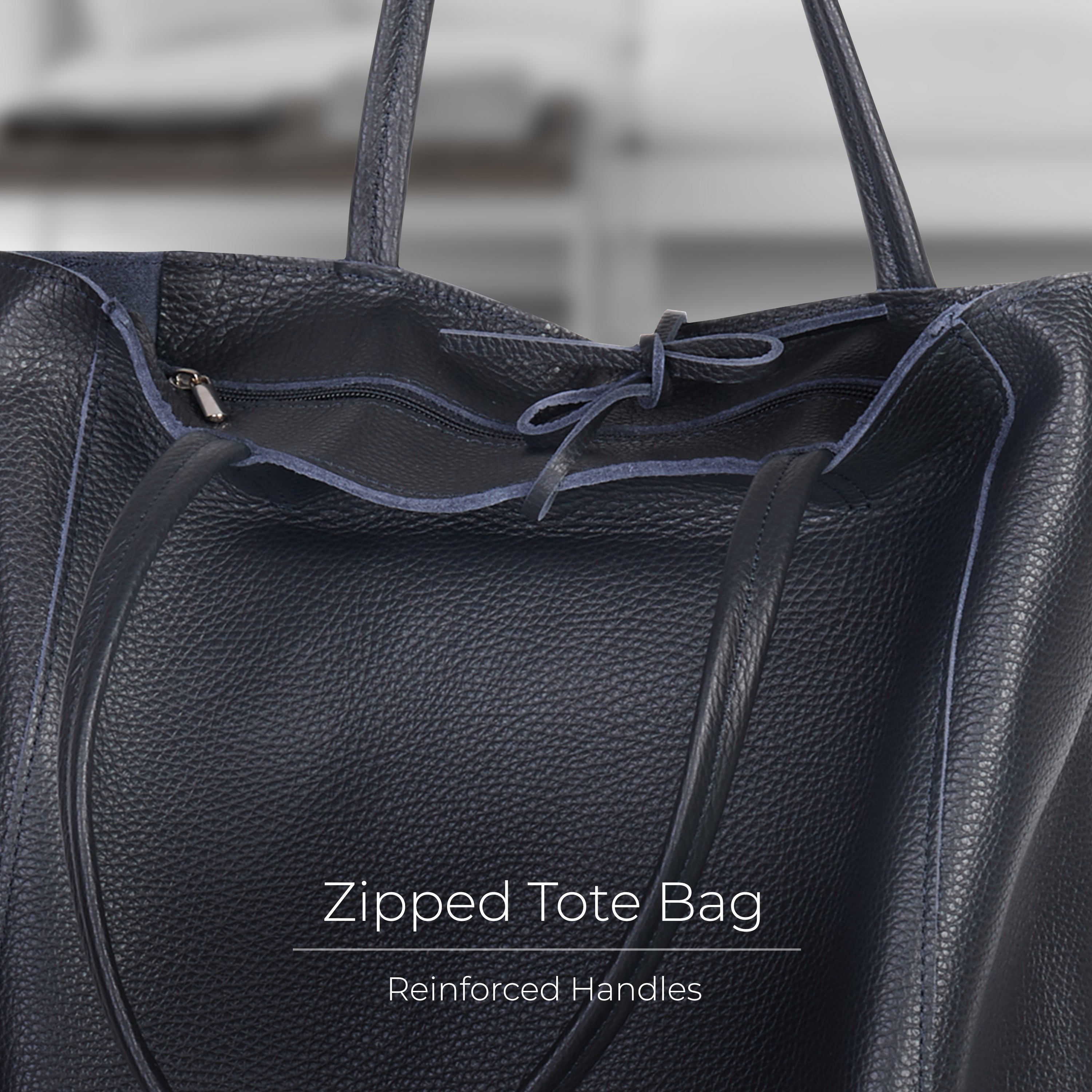 Italian Genuine Calf Leather Tote Bag