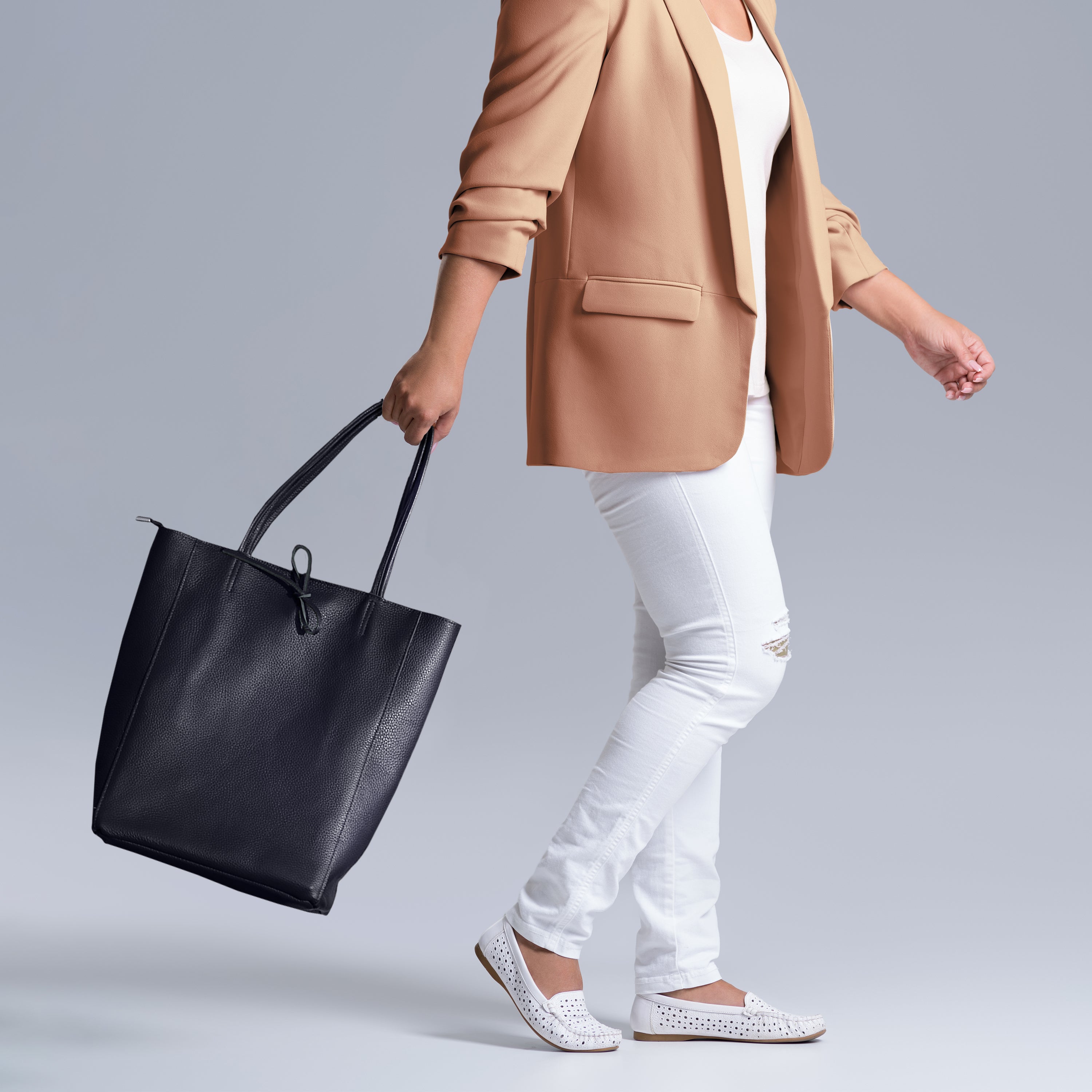 Italian Genuine Calf Leather Tote Bag