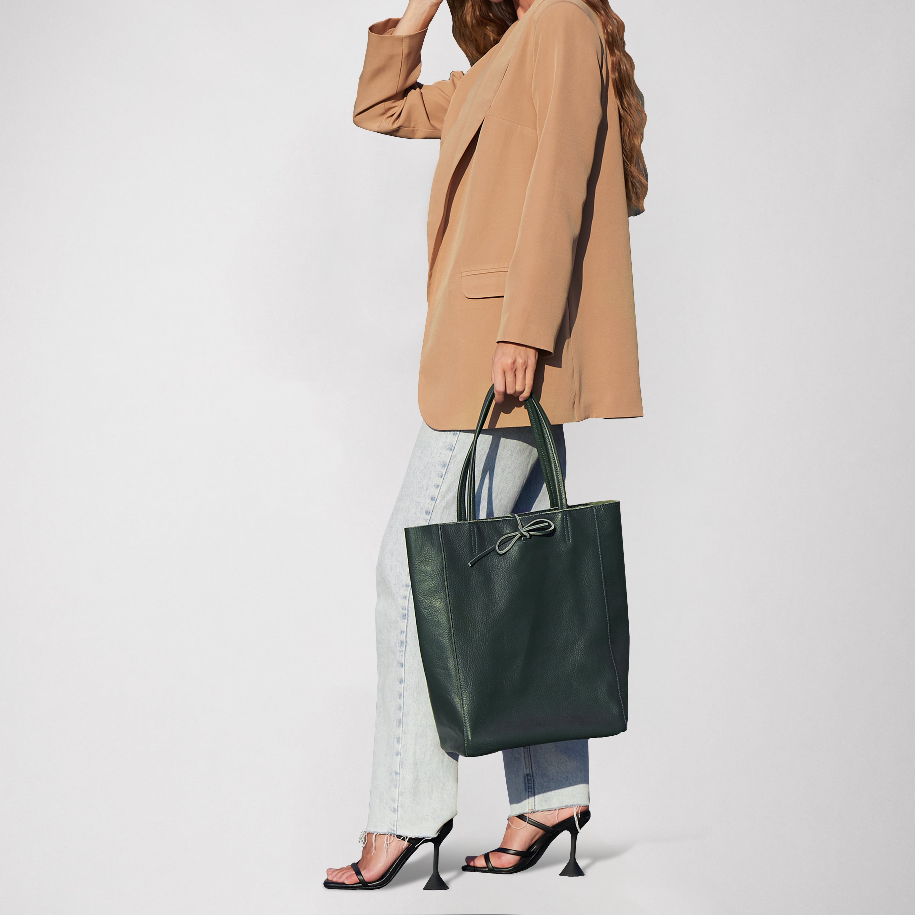 Italian Genuine Calf Leather Tote Bag