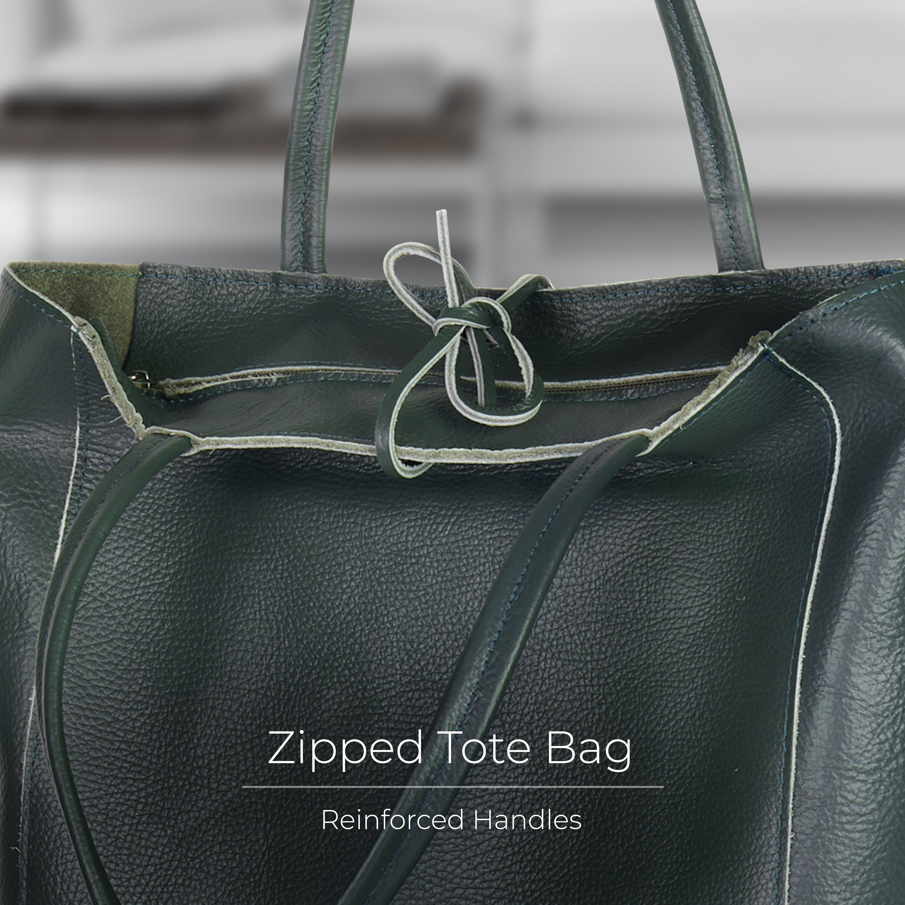 Italian Genuine Calf Leather Tote Bag