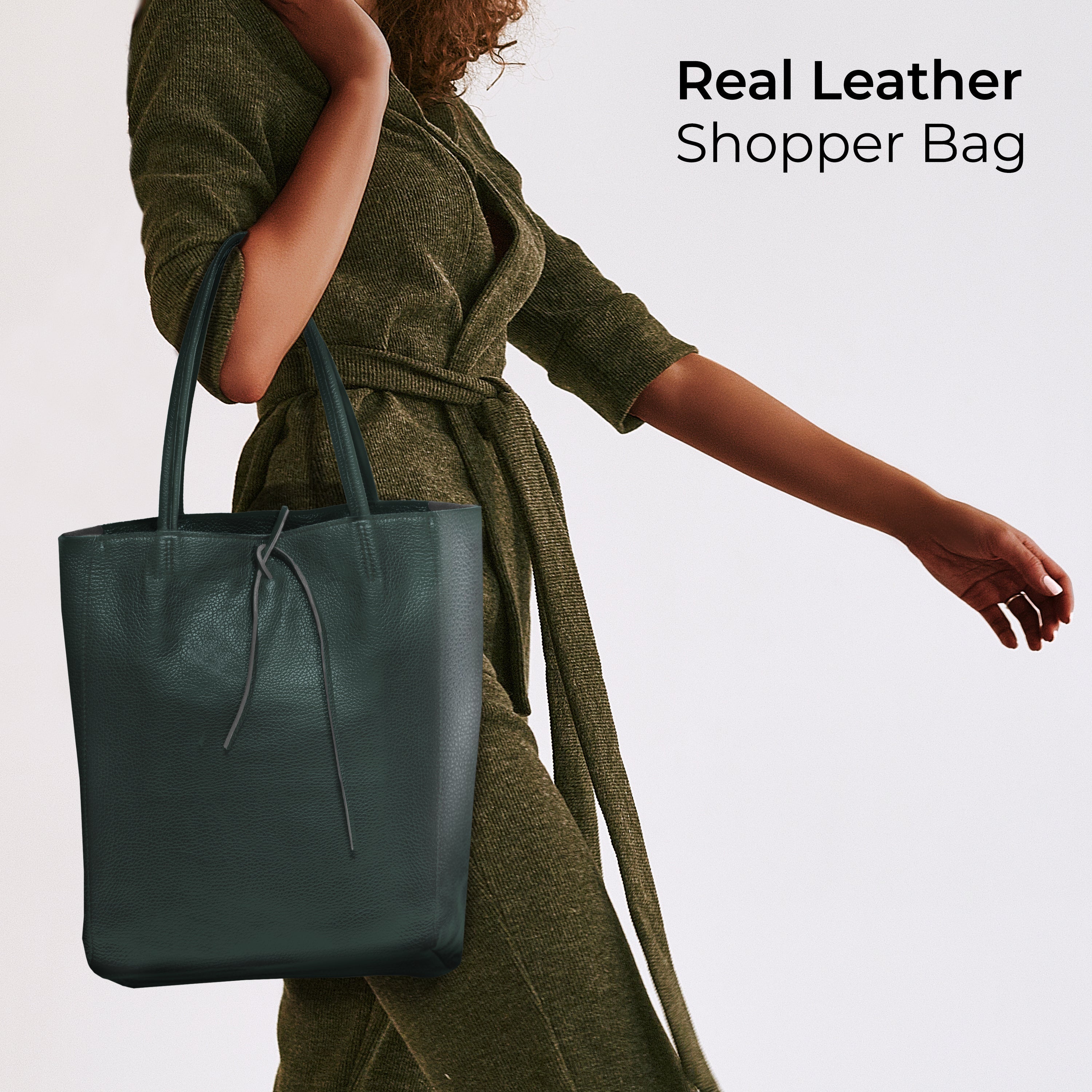 Italian Genuine Calf Leather Tote Bag