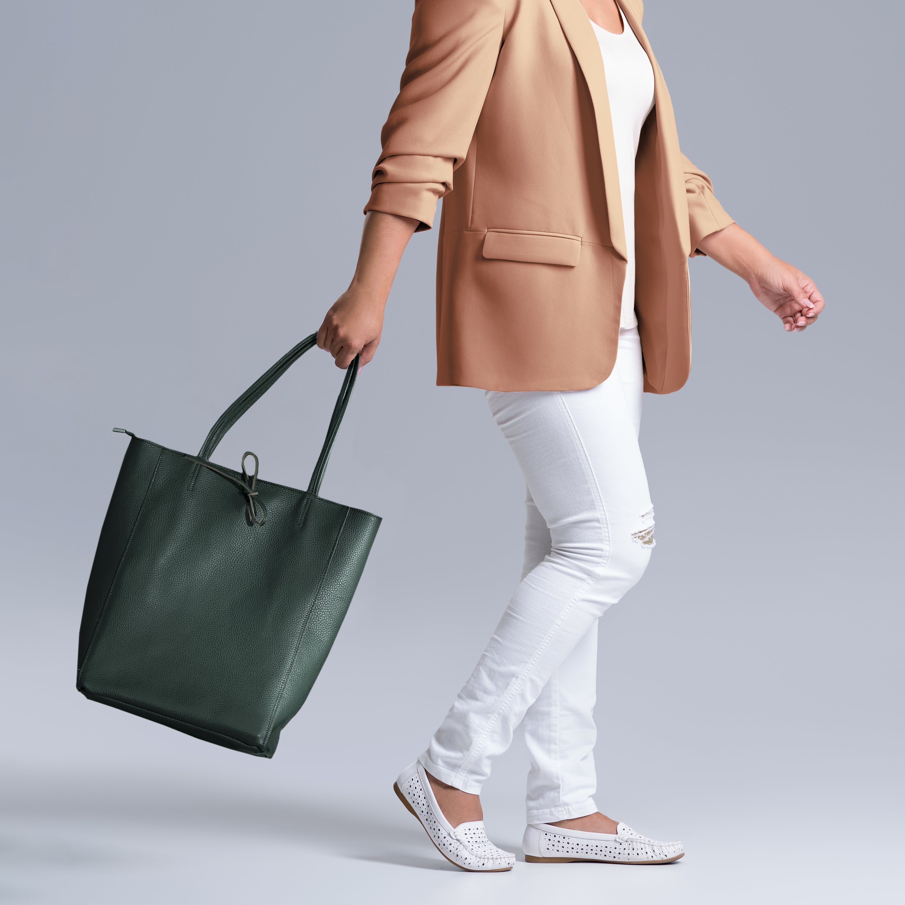 Italian Genuine Calf Leather Tote Bag