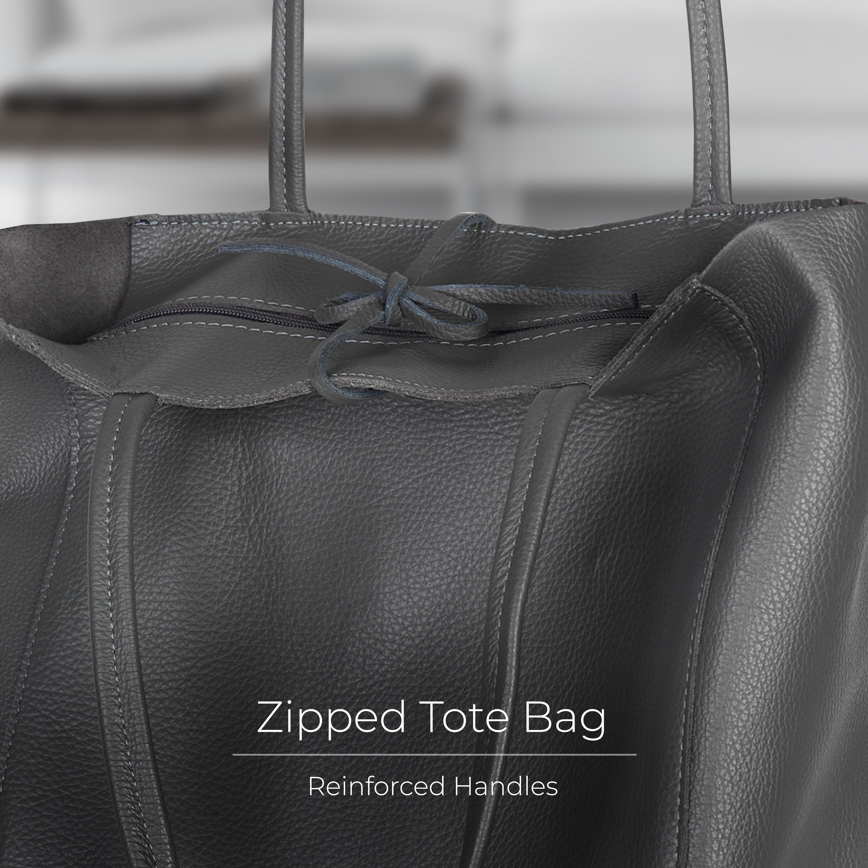 Italian Genuine Calf Leather Tote Bag