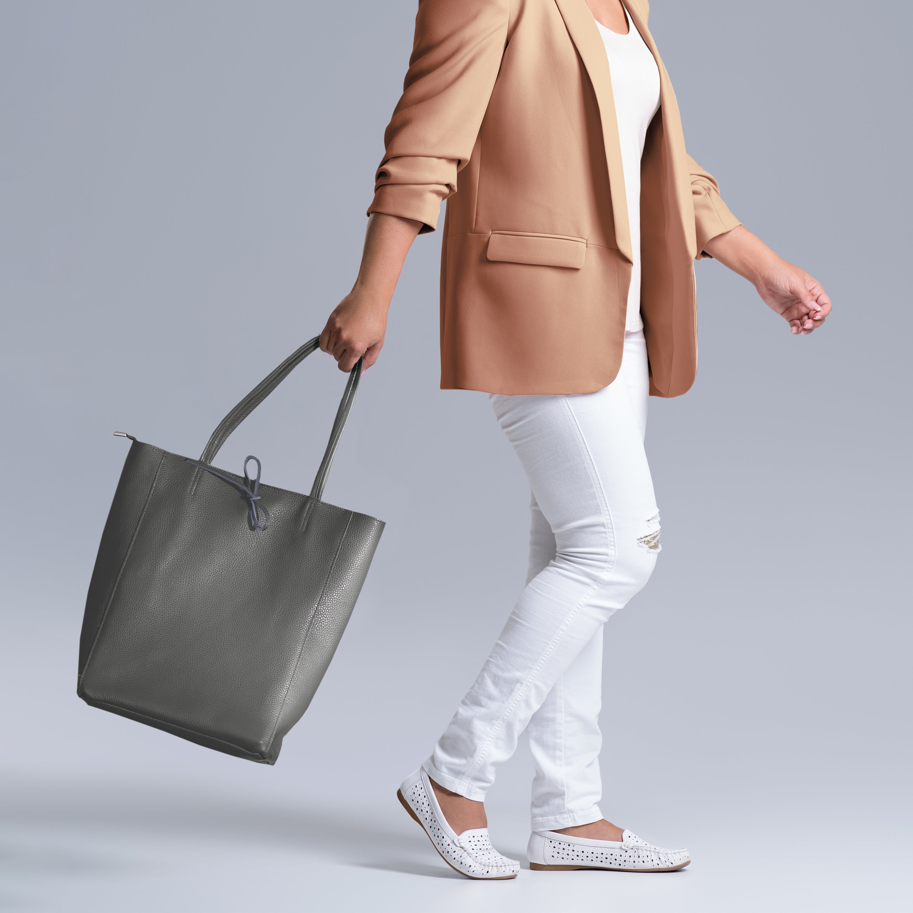 Italian Genuine Calf Leather Tote Bag