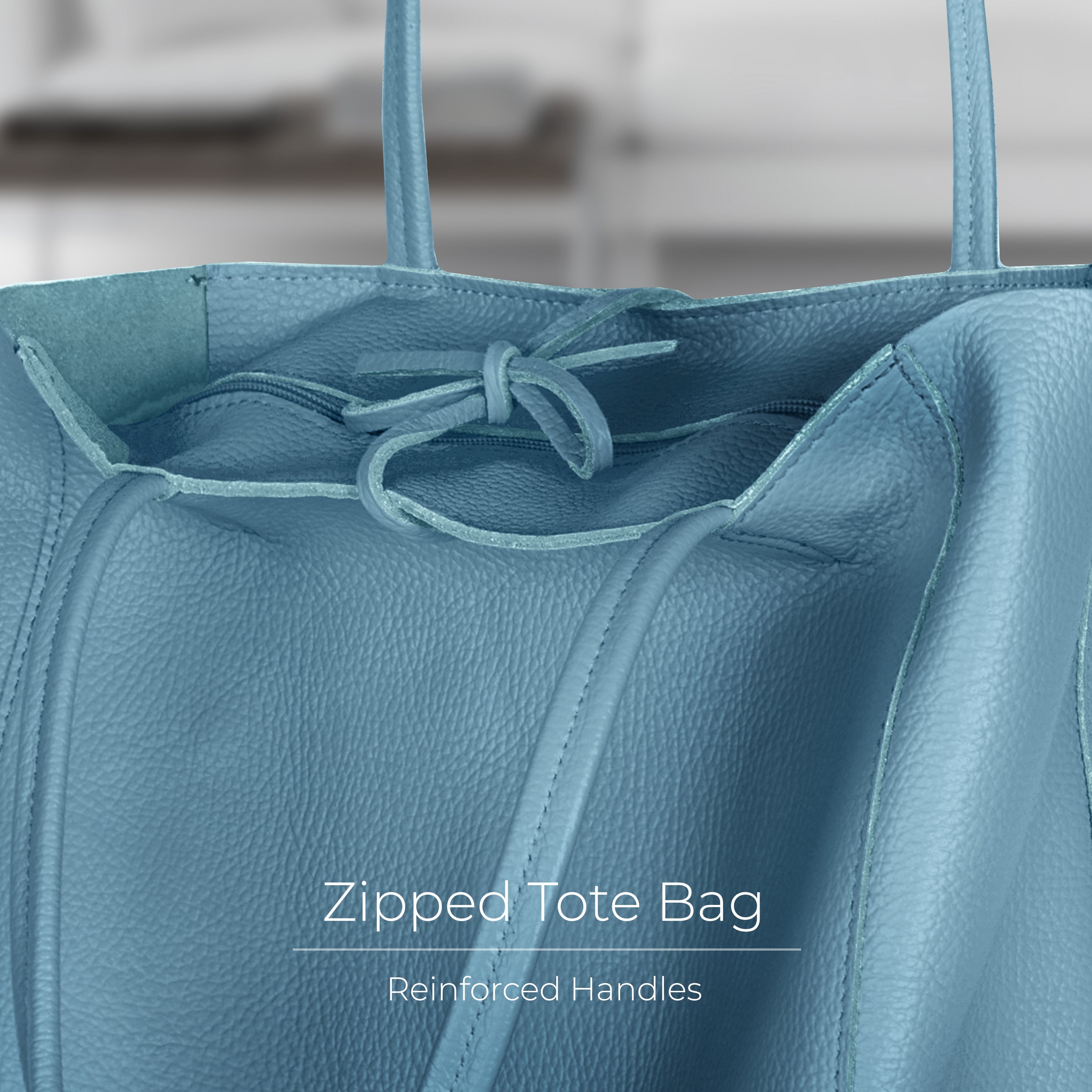 Italian Genuine Calf Leather Tote Bag