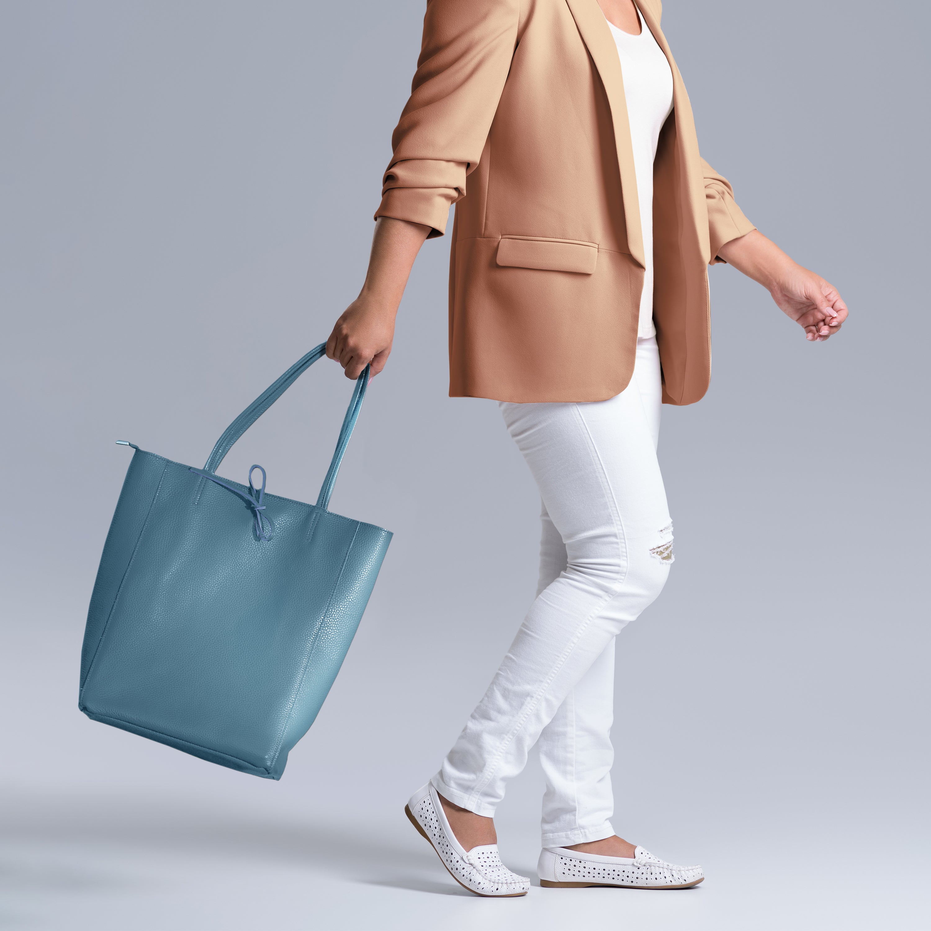 Italian Genuine Calf Leather Tote Bag