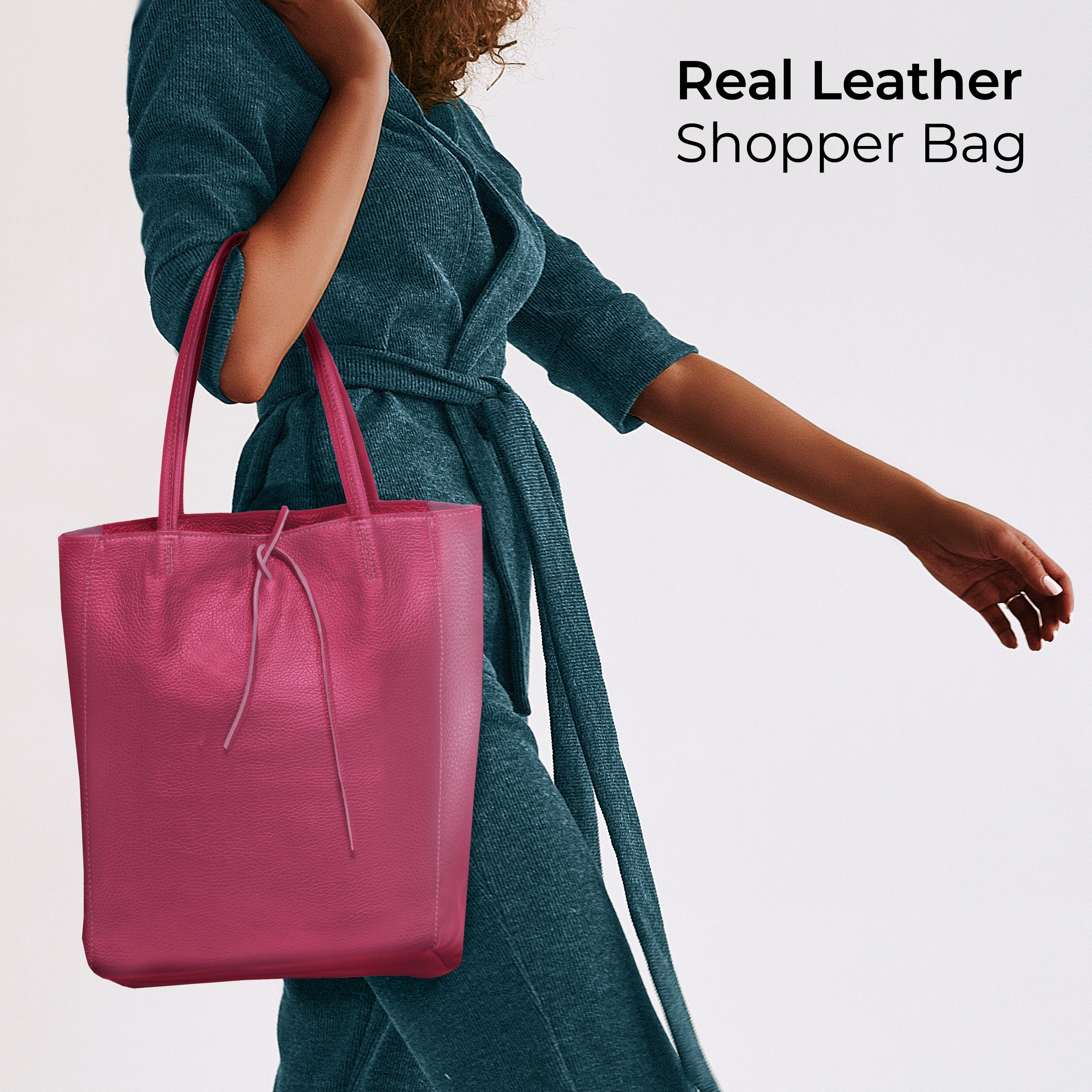 Italian Genuine Calf Leather Tote Bag