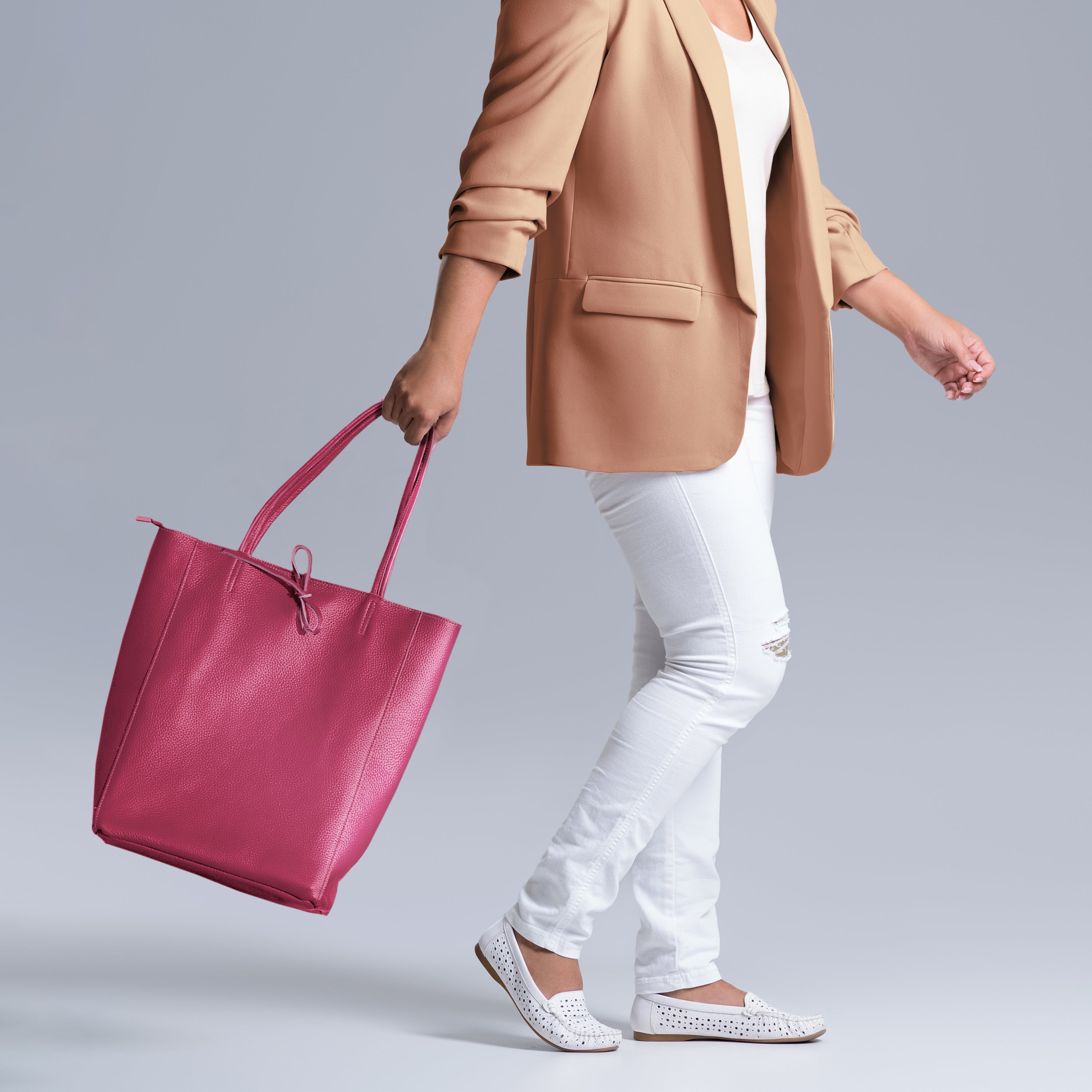 Italian Genuine Calf Leather Tote Bag