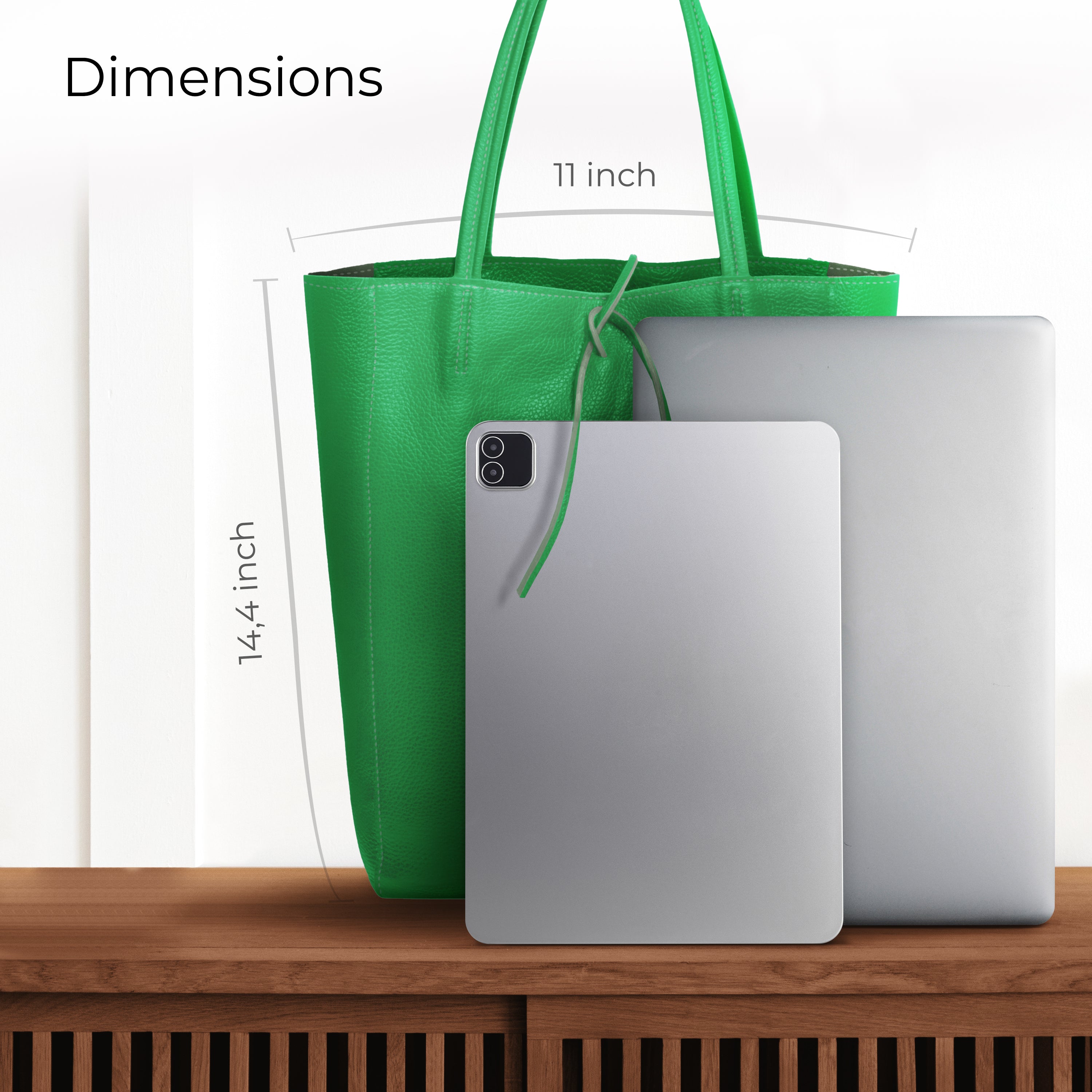 Italian Genuine Calf Leather Tote Bag