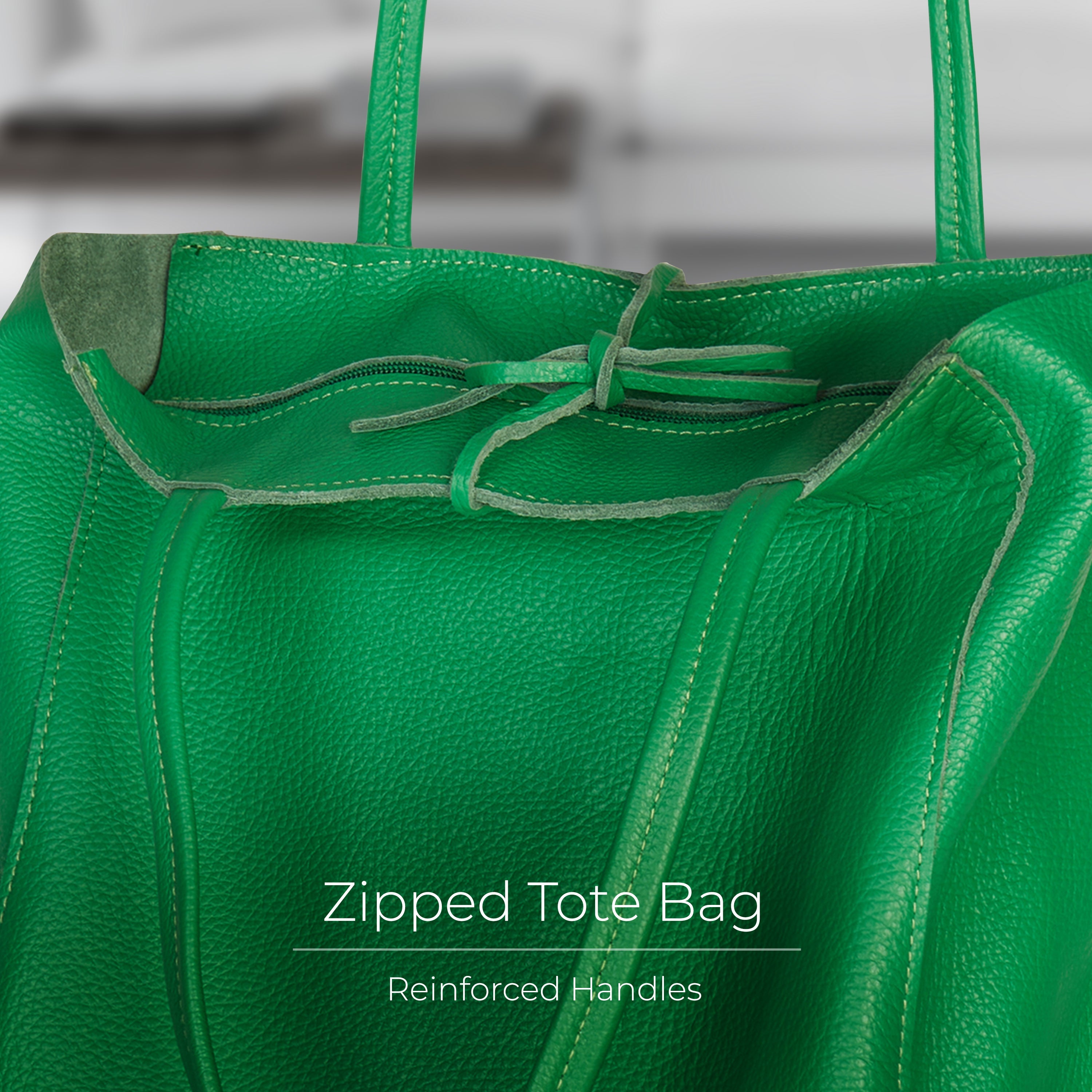 Italian Genuine Calf Leather Tote Bag