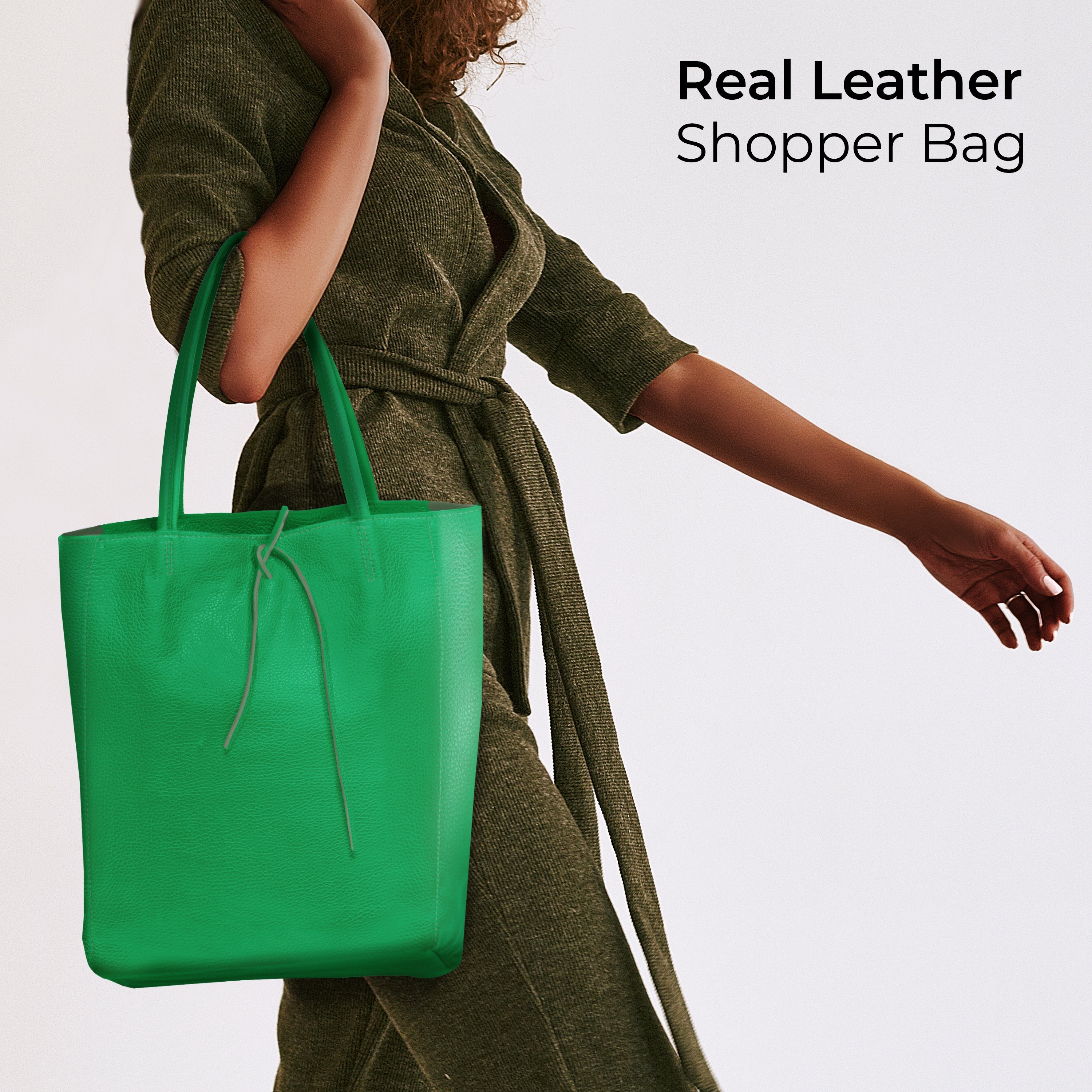 Italian Genuine Calf Leather Tote Bag