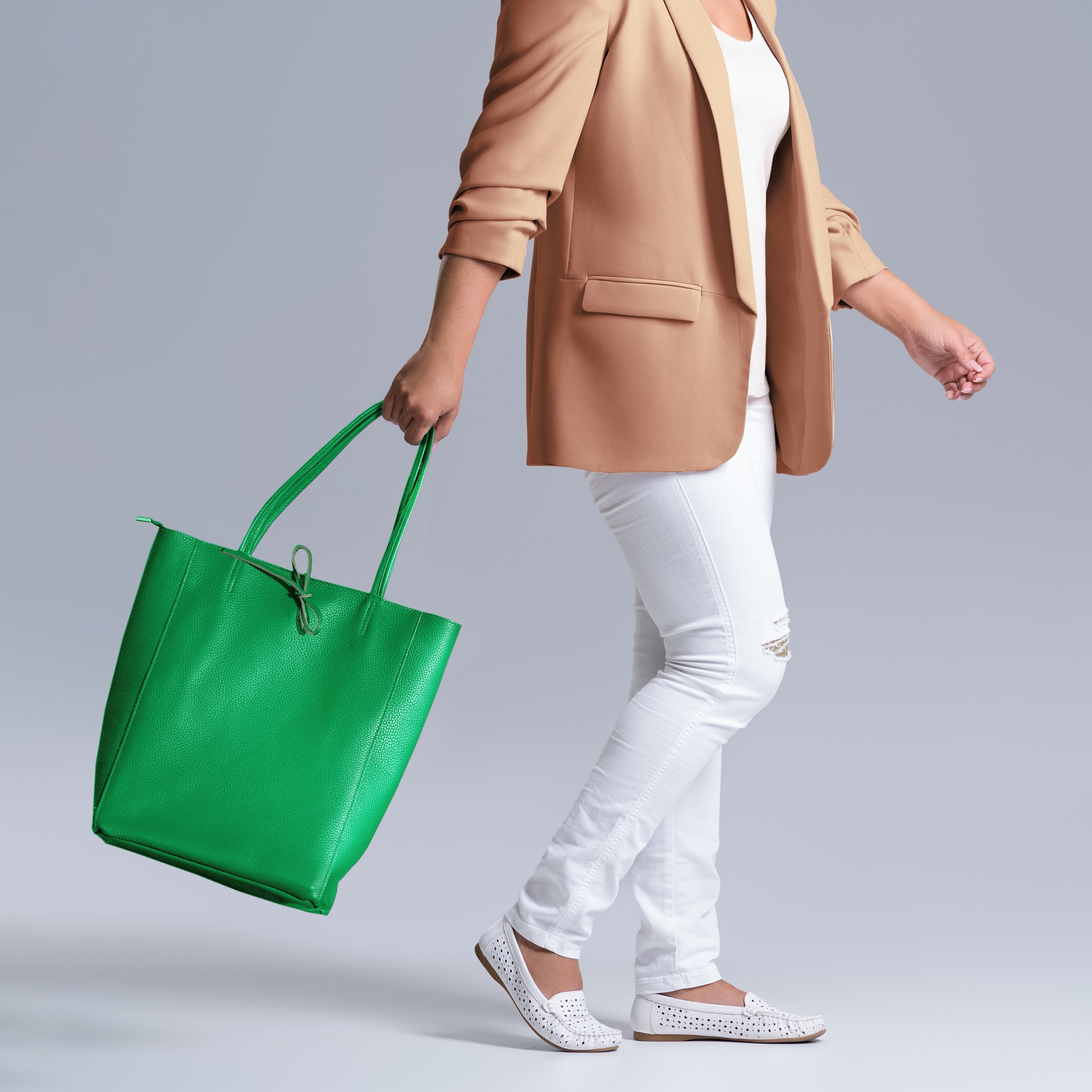 Italian Genuine Calf Leather Tote Bag