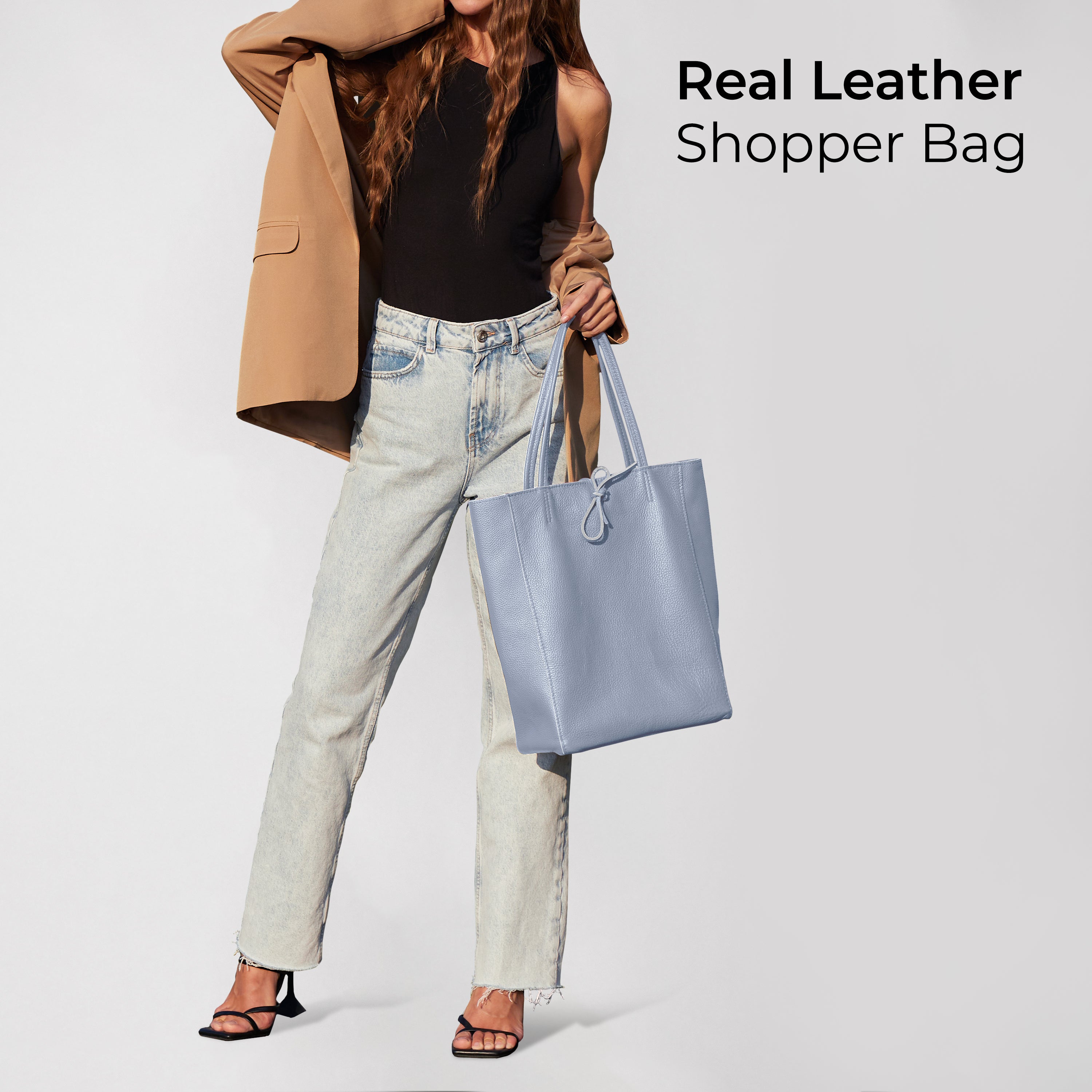 Italian Genuine Calf Leather Tote Bag