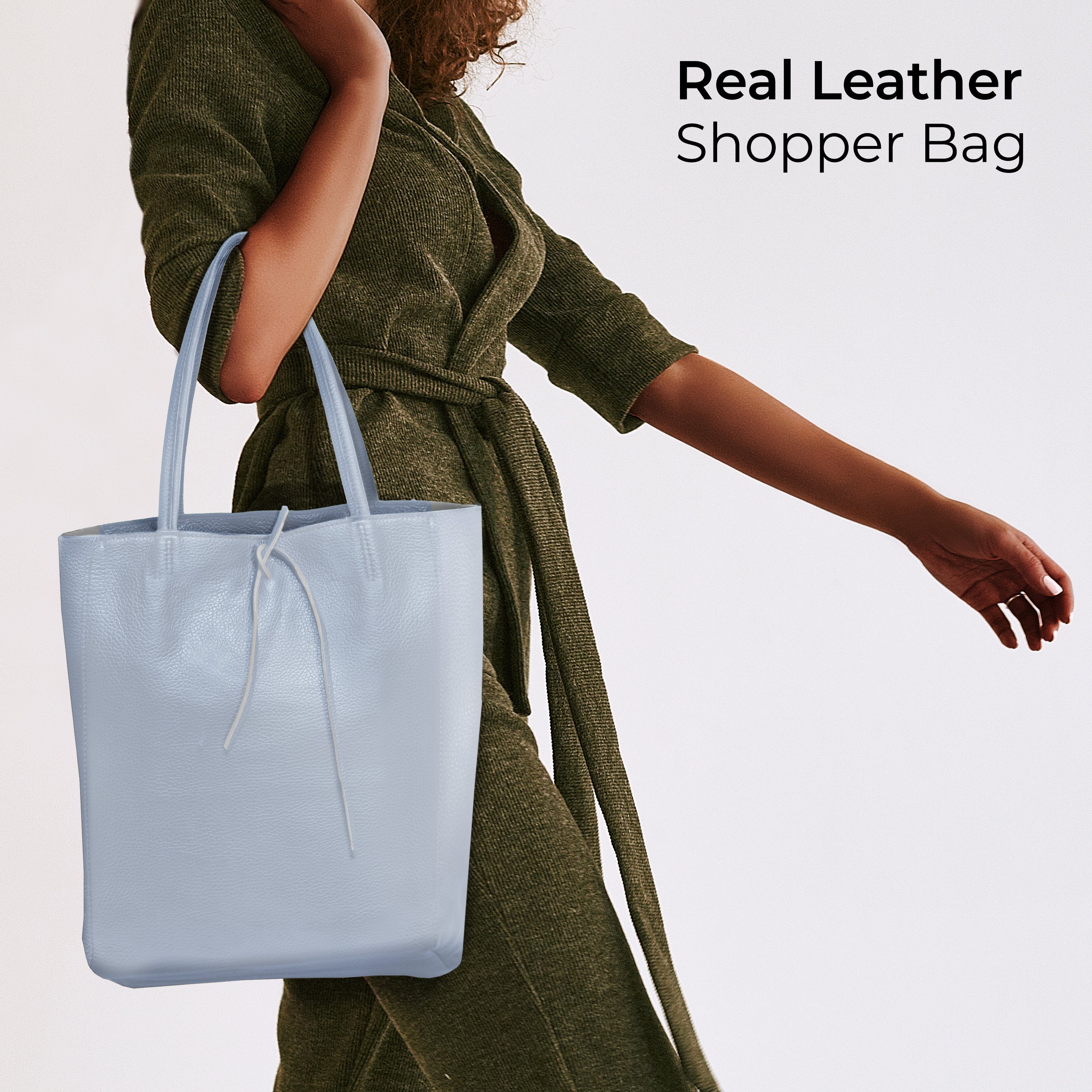 Italian Genuine Calf Leather Tote Bag