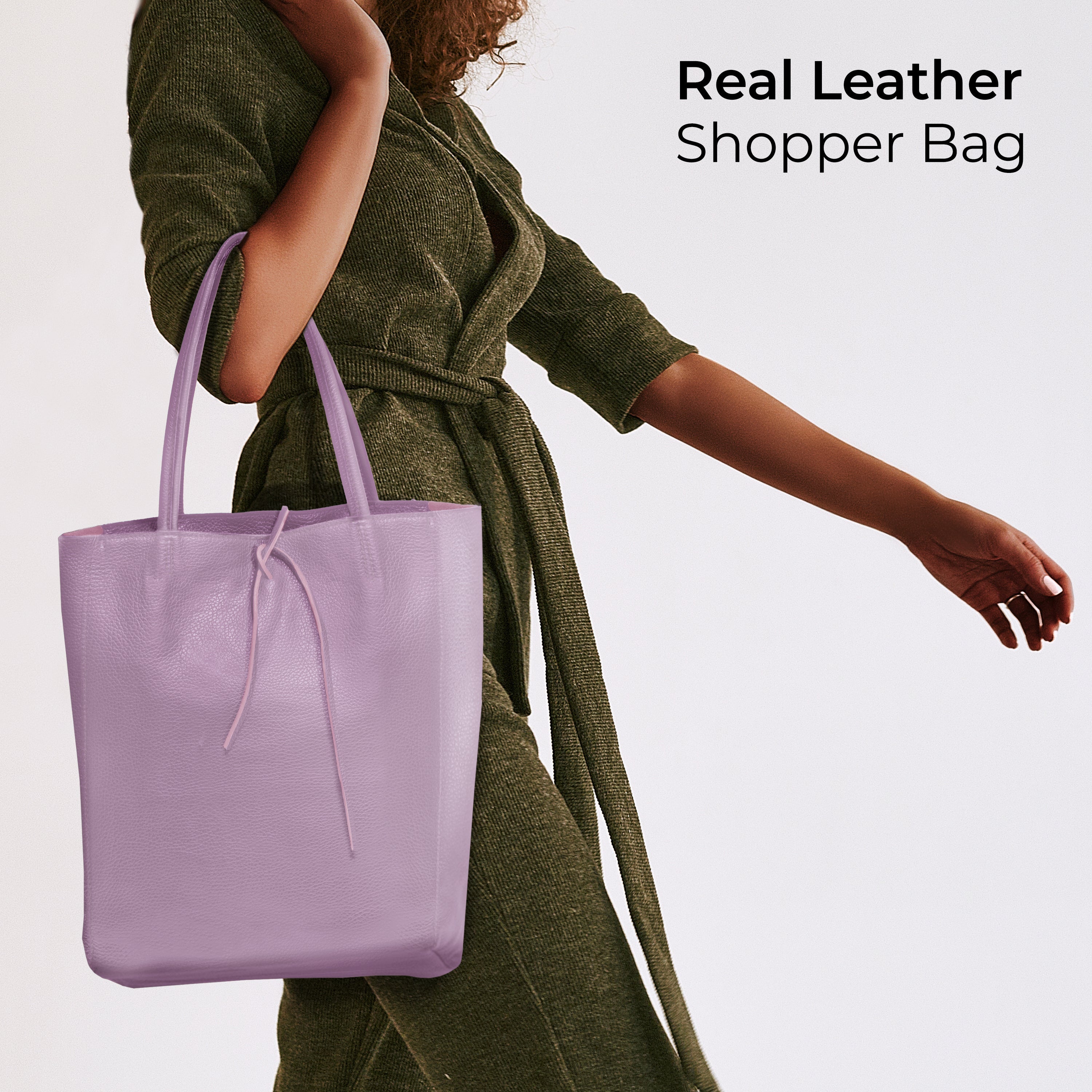 Italian Genuine Calf Leather Tote Bag