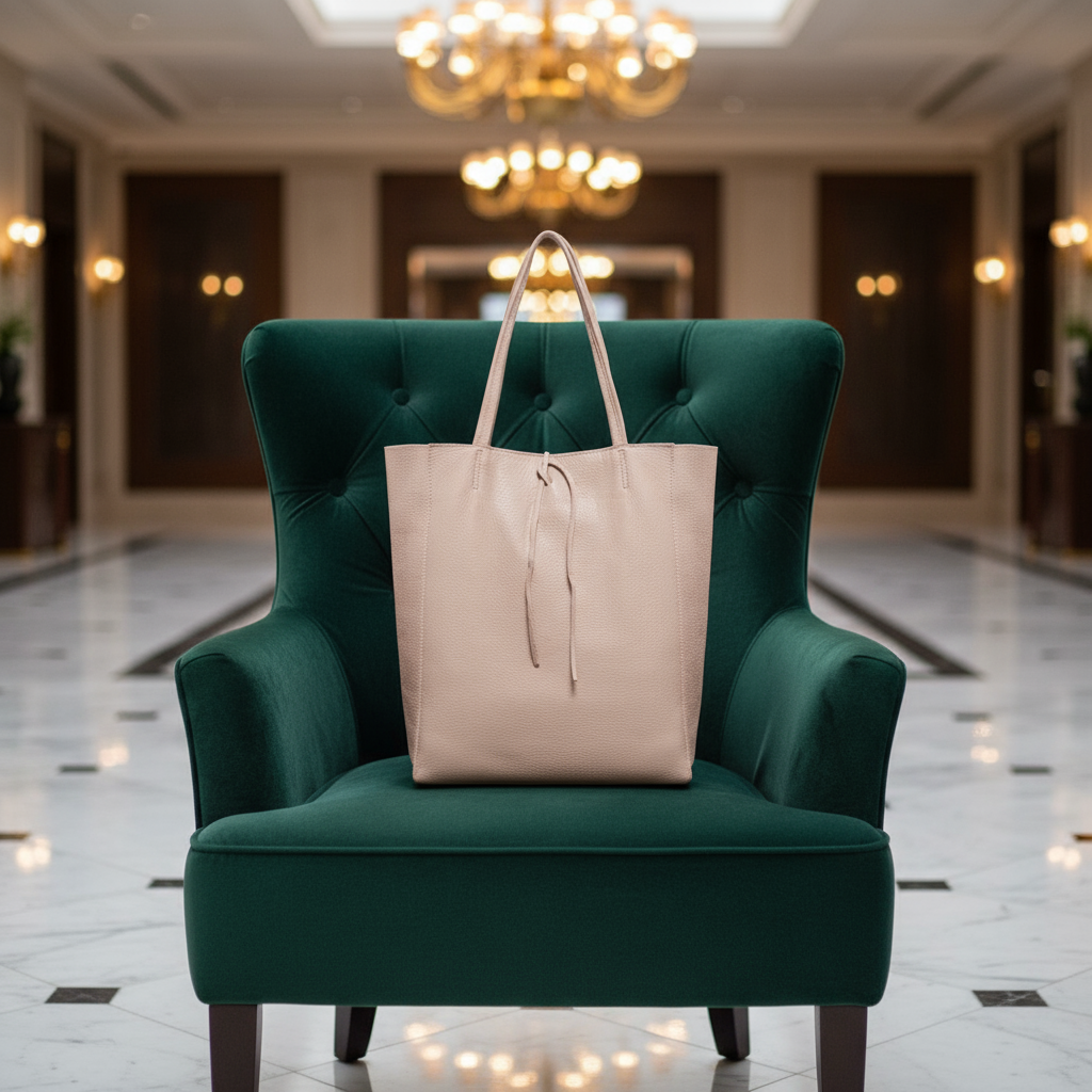 Italian Genuine Calf Leather Tote Bag