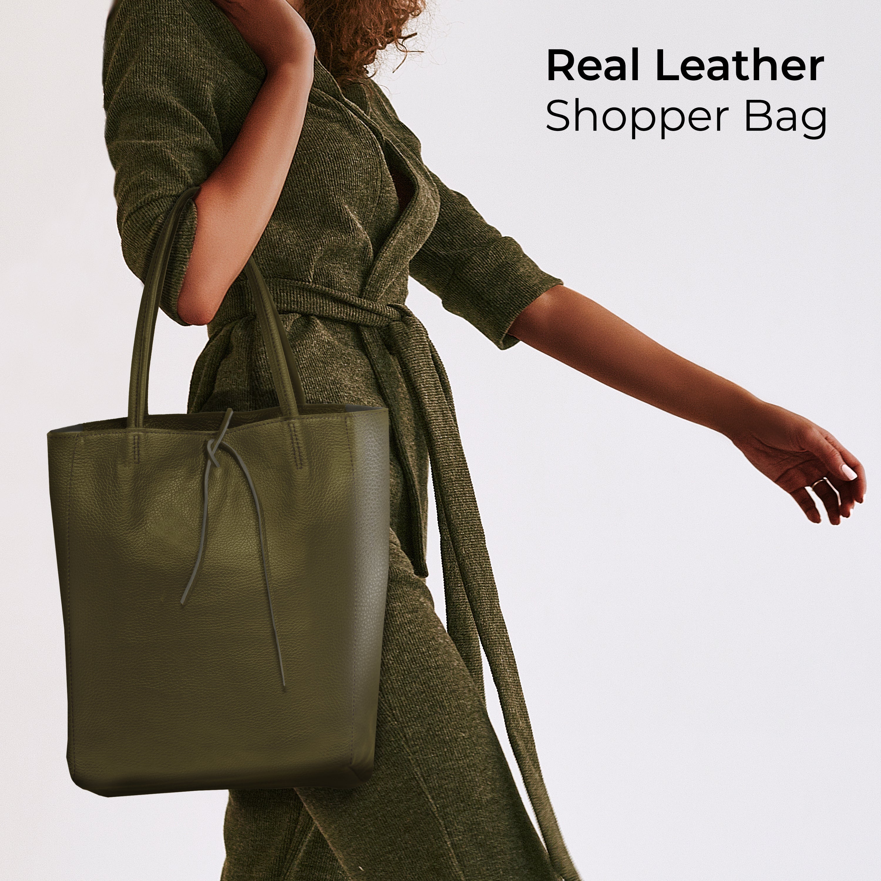 Italian Genuine Calf Leather Tote Bag