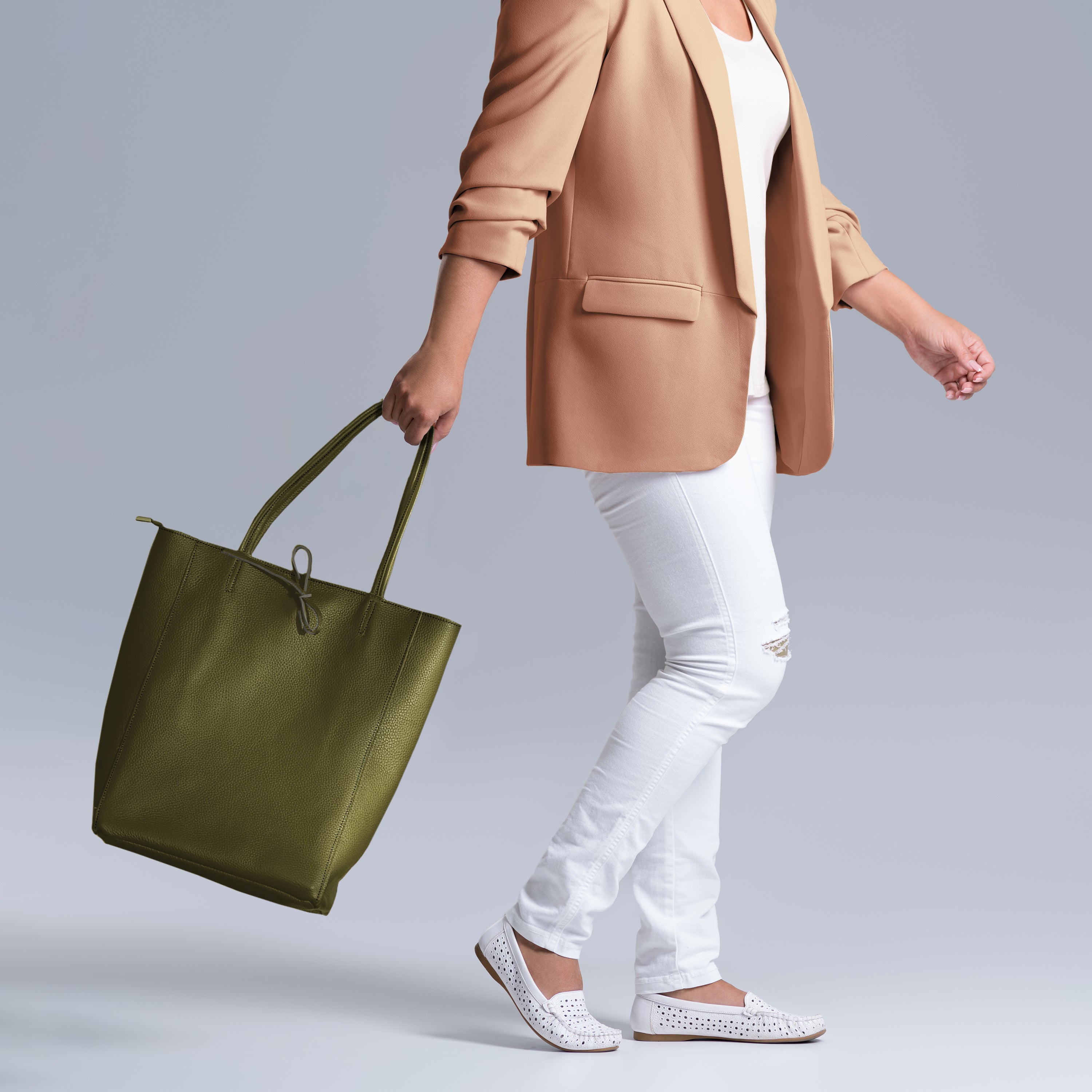 Italian Genuine Calf Leather Tote Bag