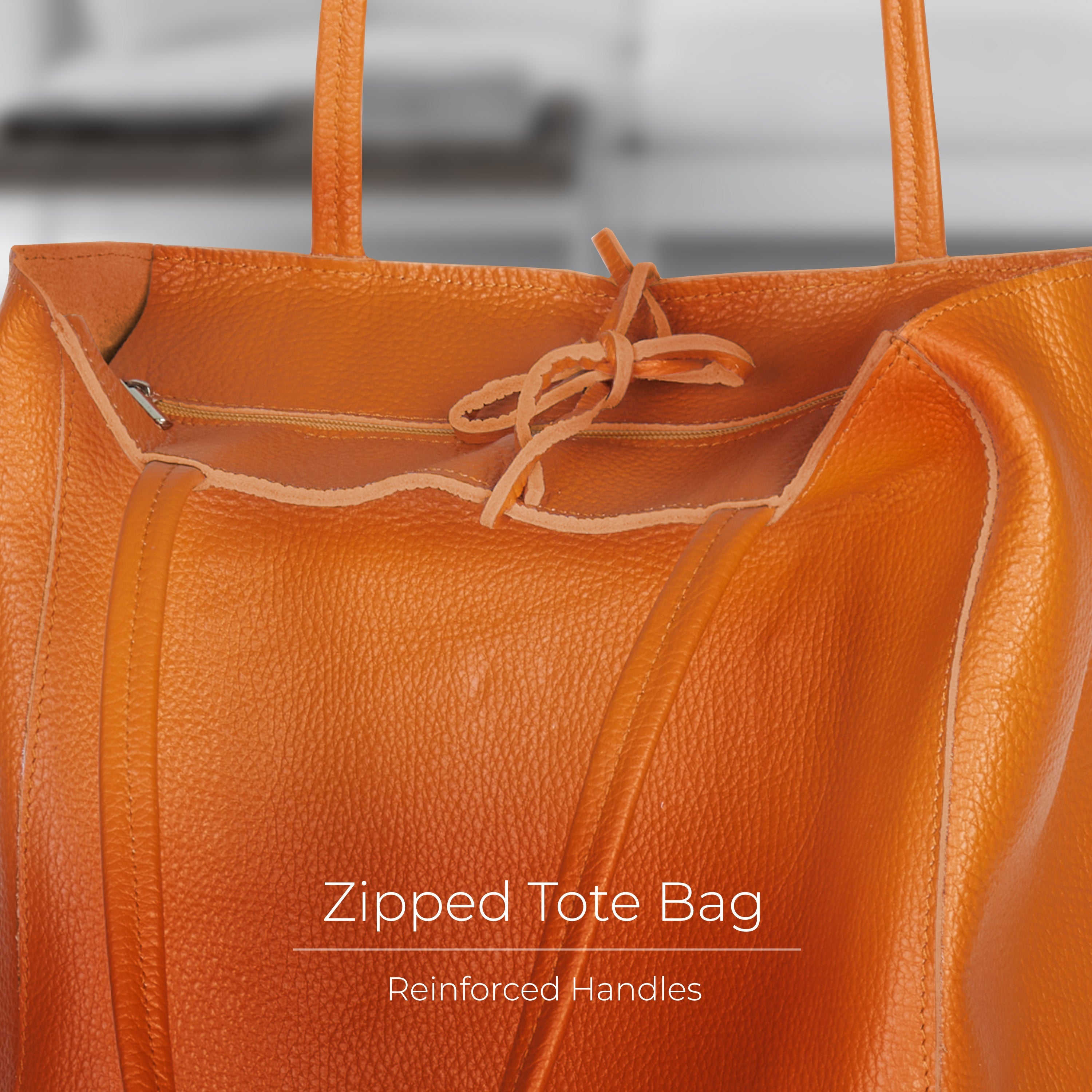 Italian Genuine Calf Leather Tote Bag
