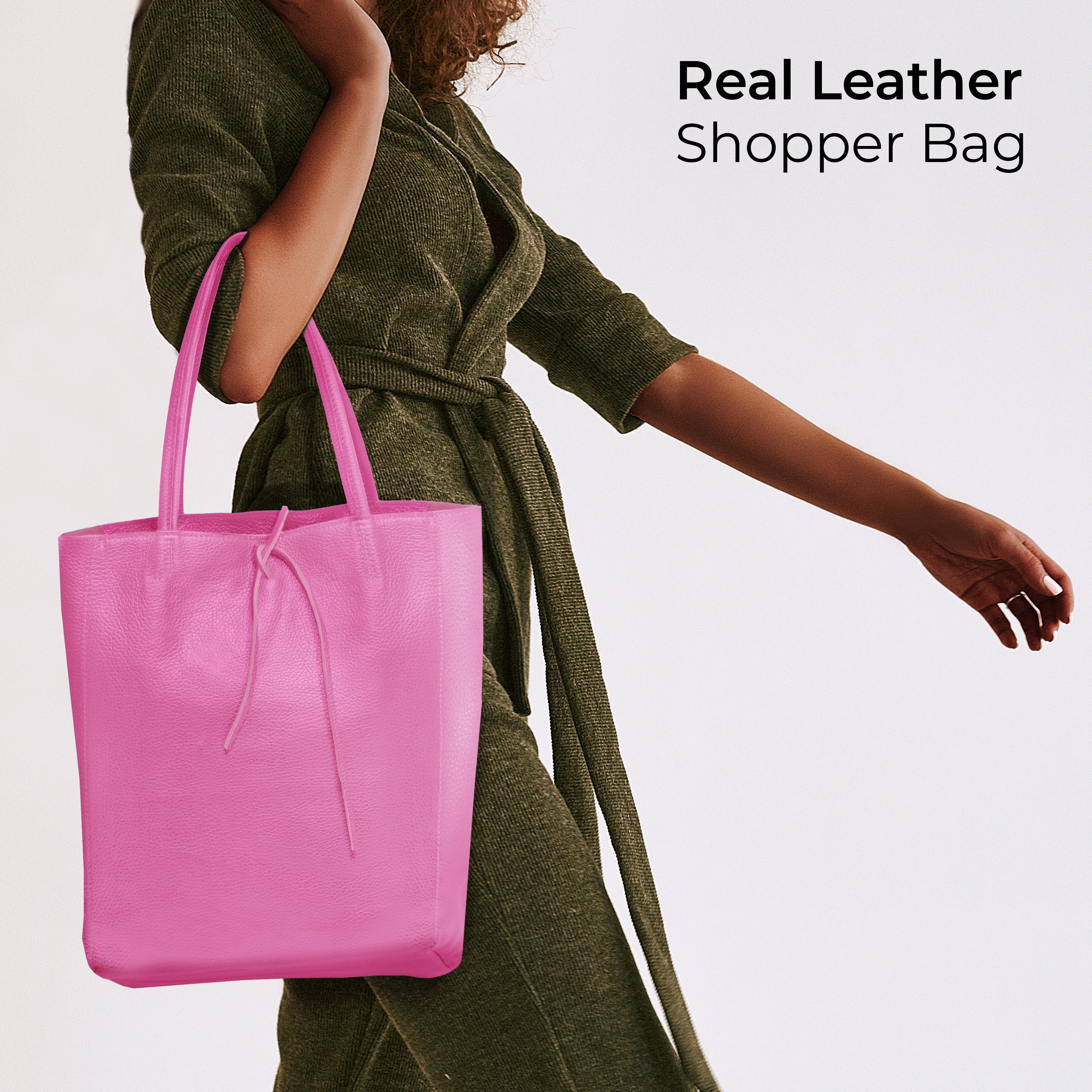 Italian Genuine Calf Leather Tote Bag
