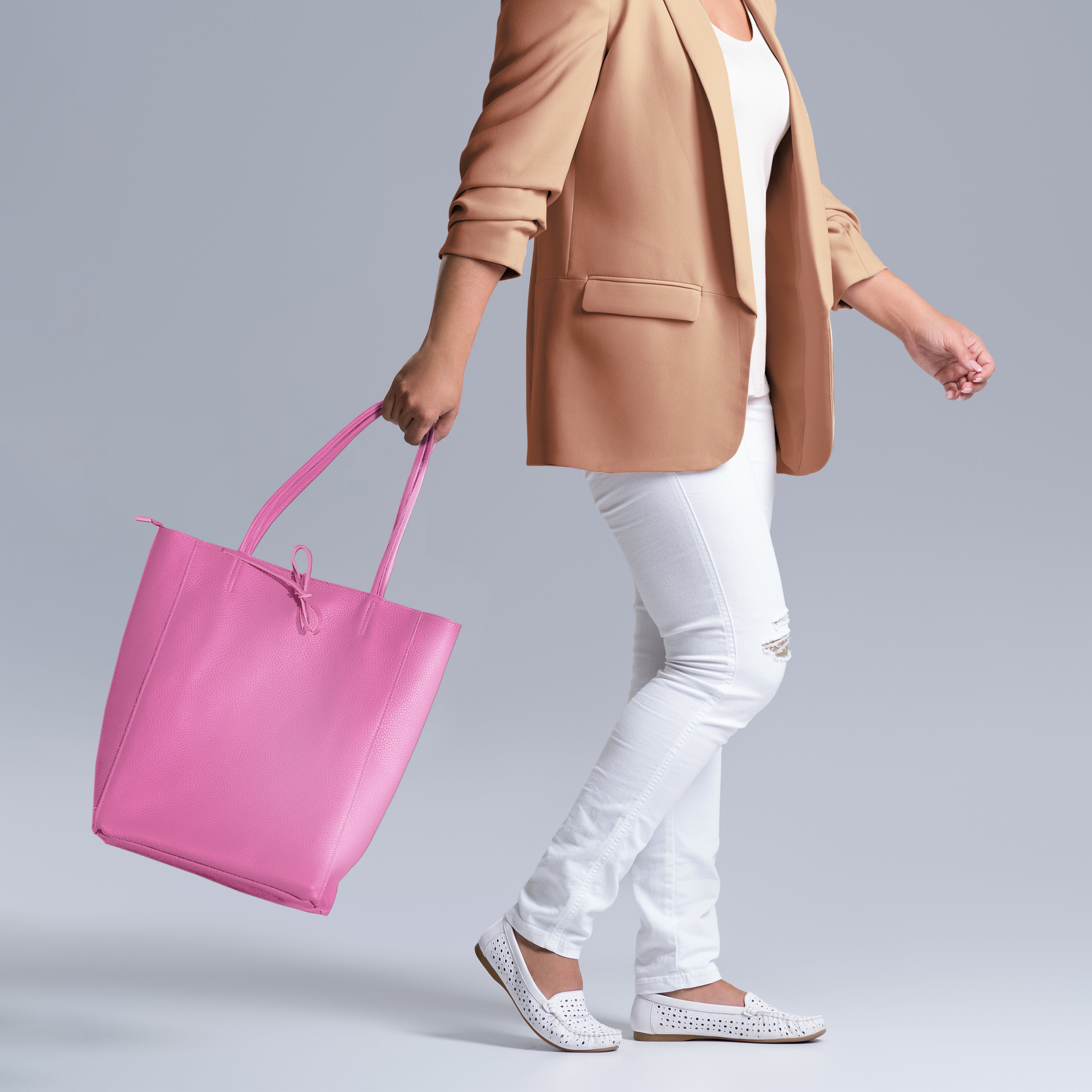 Italian Genuine Calf Leather Tote Bag