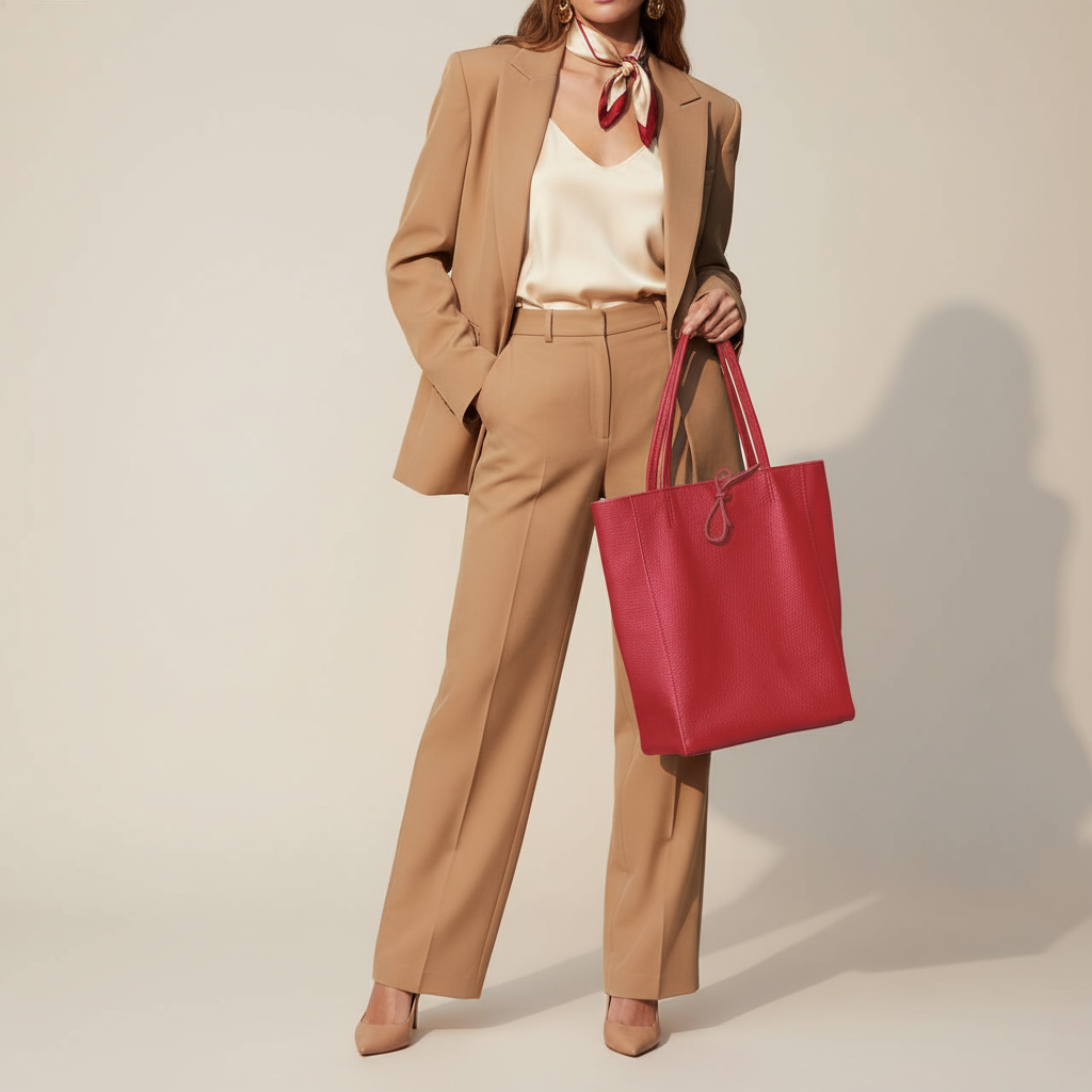 Italian Genuine Calf Leather Tote Bag